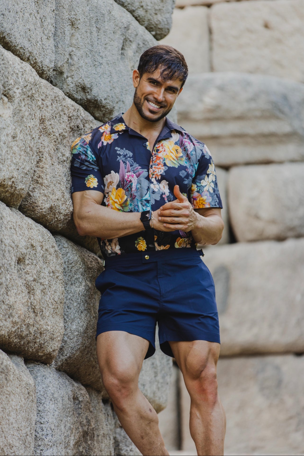 Navy / Gold Swim Shorts - FSN099