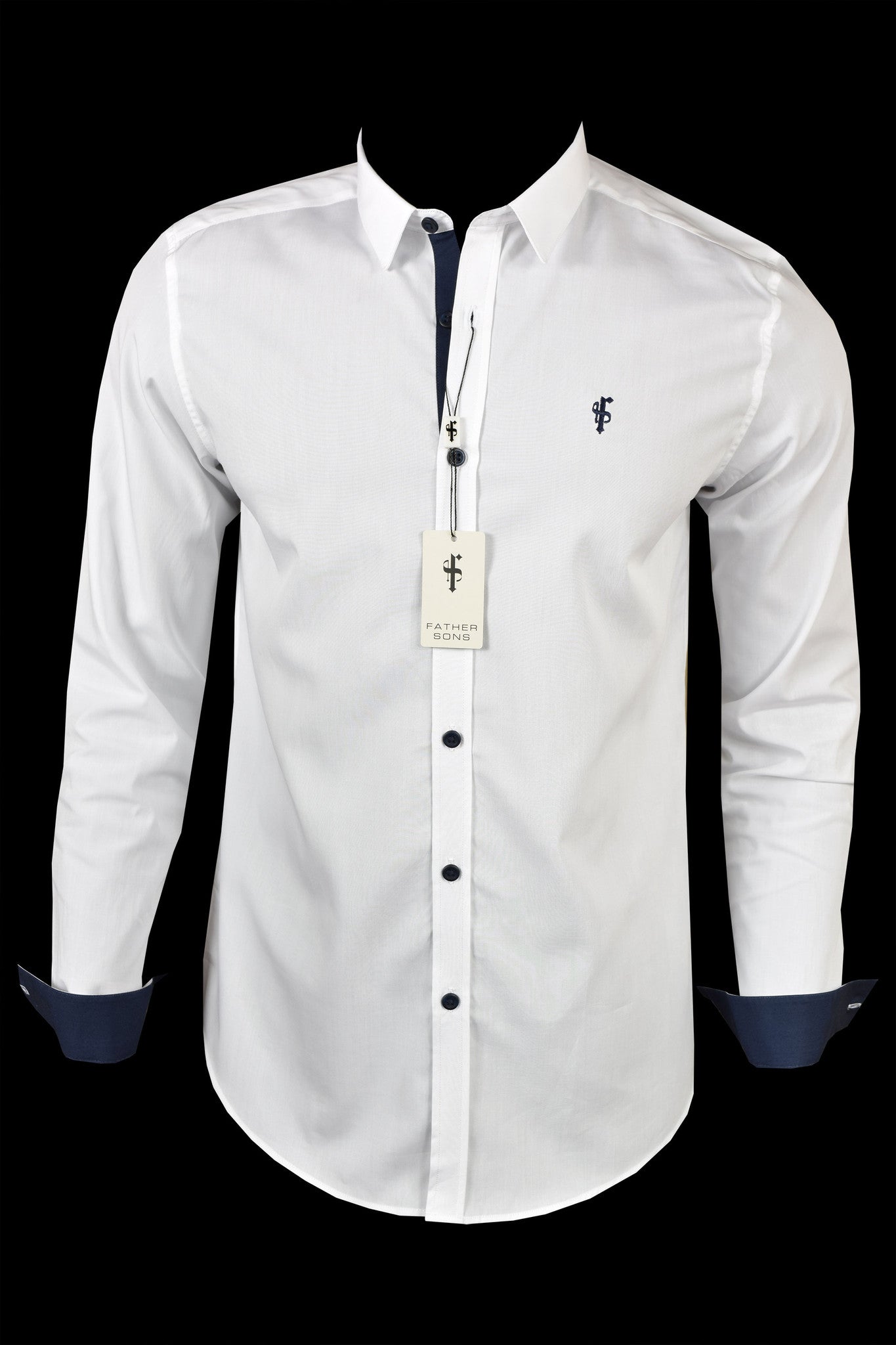 Classic White & Navy Contrast - FS153 (LAST CHANCE)