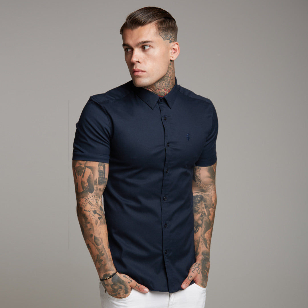 Super Slim Luxe Ultra Stretch Classic Navy Short Sleeve - FS330