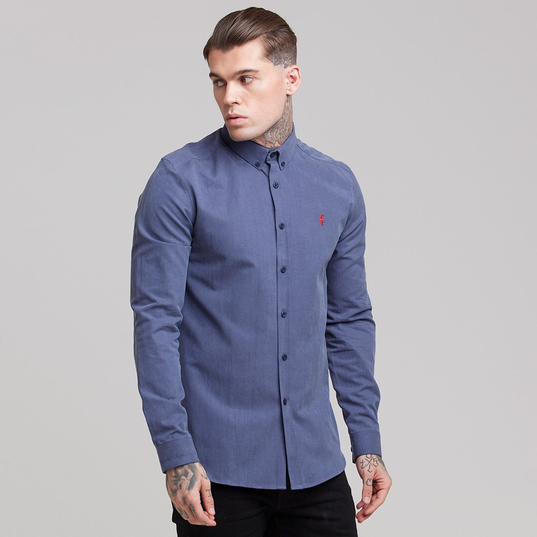 Classic Blue Lyocell Long Sleeve (Red Emblem) - FS469 (LAST CHANCE)