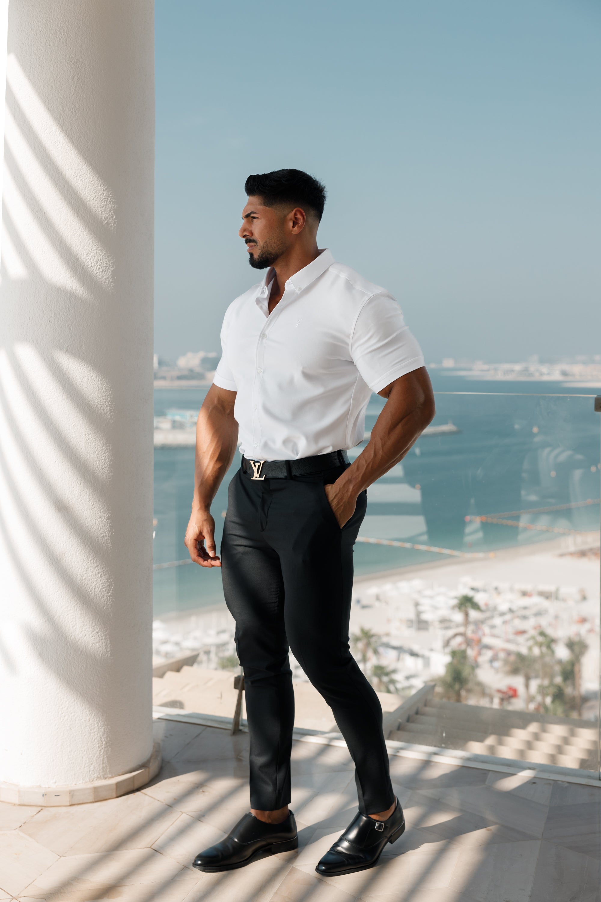 Super Slim Scuba White Short Sleeve Stretch - FS828 (PRE ORDER 10TH JUNE)