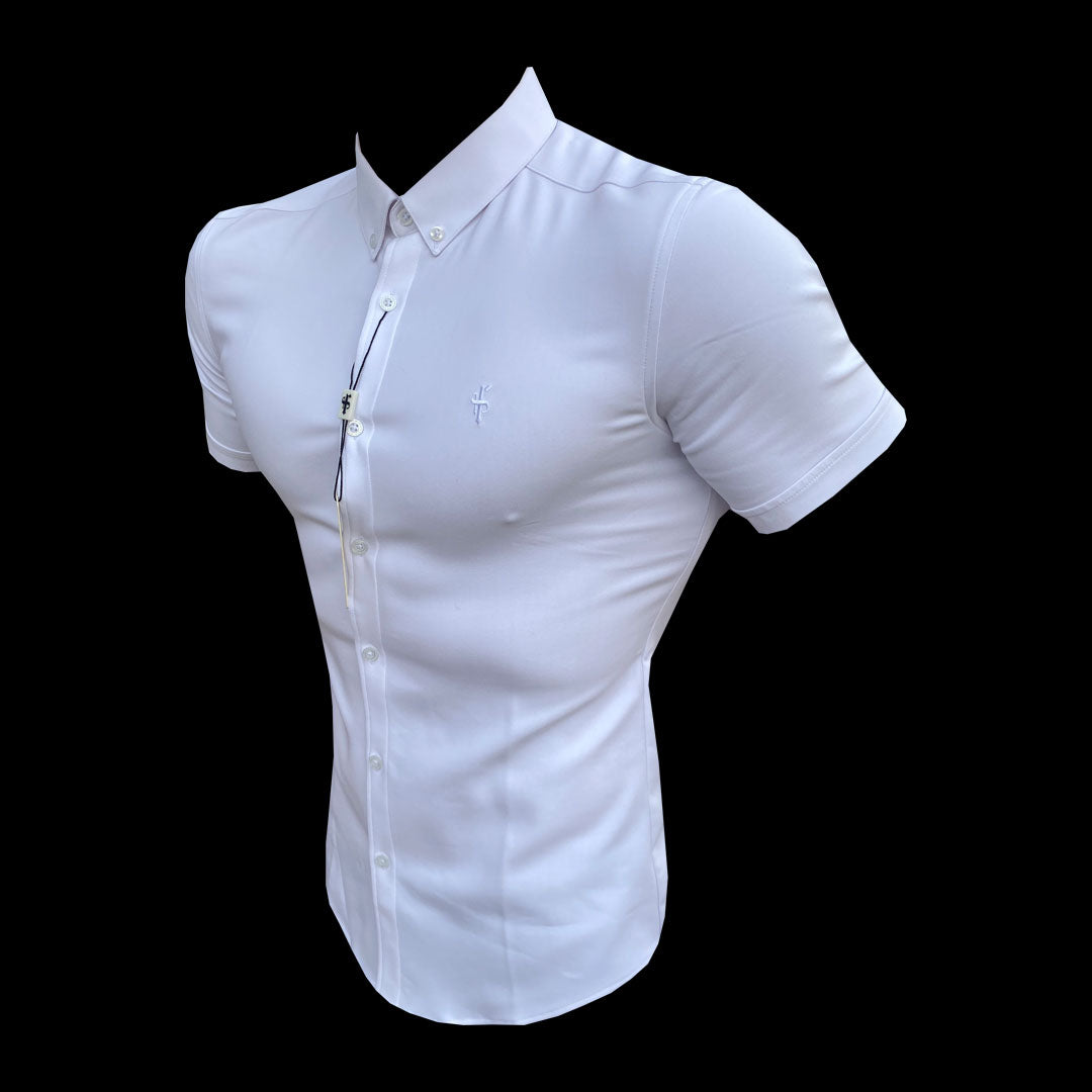 Super Slim Scuba White Short Sleeve Stretch - FS828 (PRE ORDER 10TH JUNE)