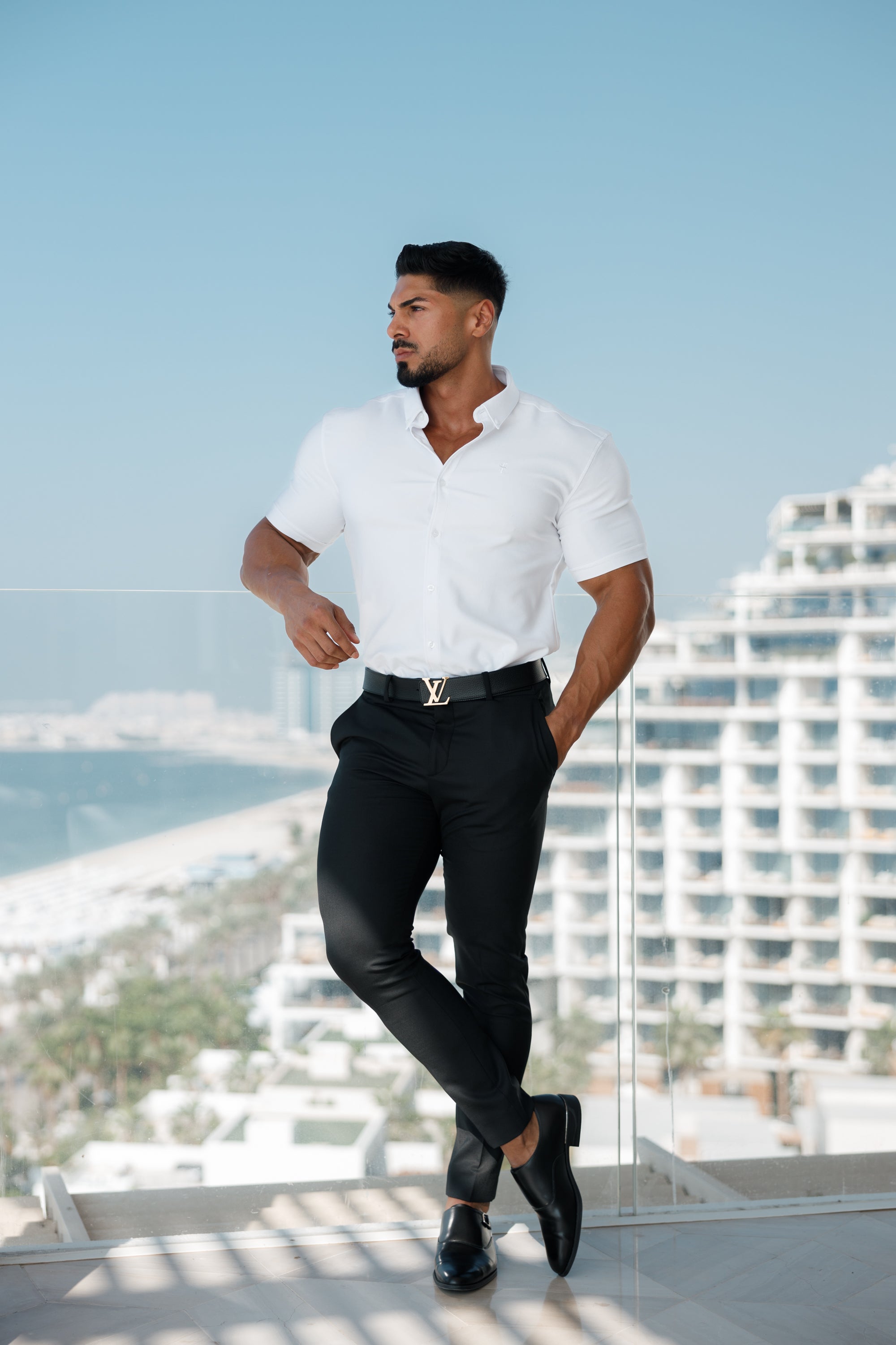 Super Slim Scuba White Short Sleeve Stretch - FS828 (PRE ORDER 10TH JUNE)