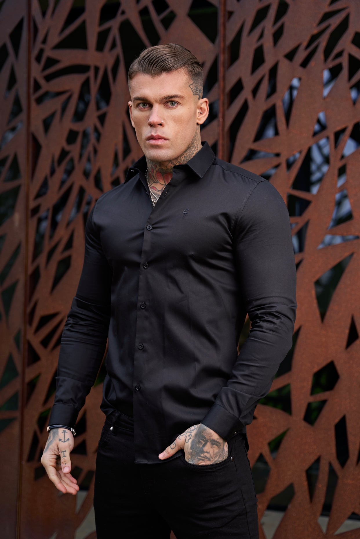 Classic Black Luxe Egyptian Cotton Relaxed Fit - FSR213