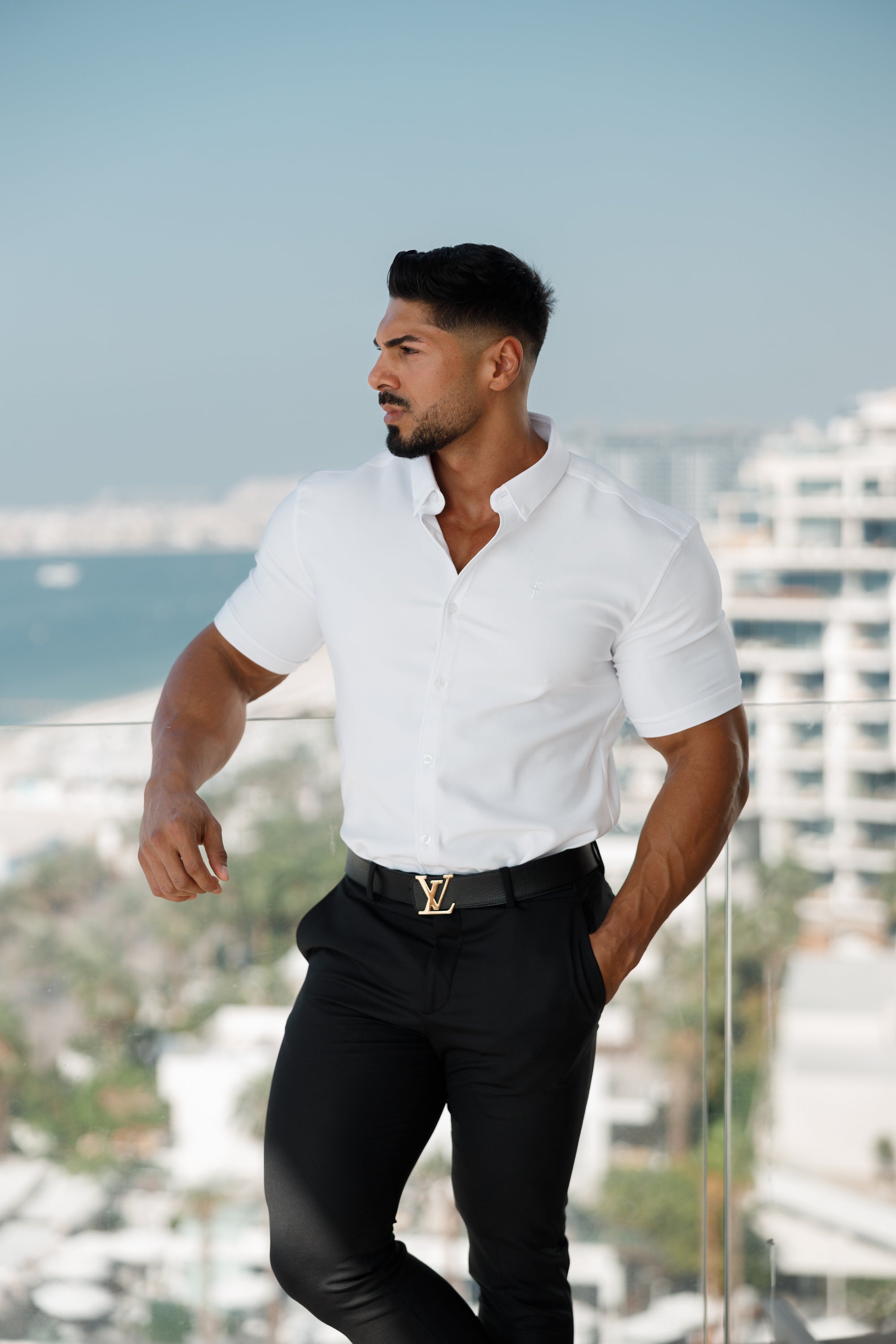 Super Slim Scuba White Short Sleeve Stretch - FS828 (PRE ORDER 10TH JUNE)
