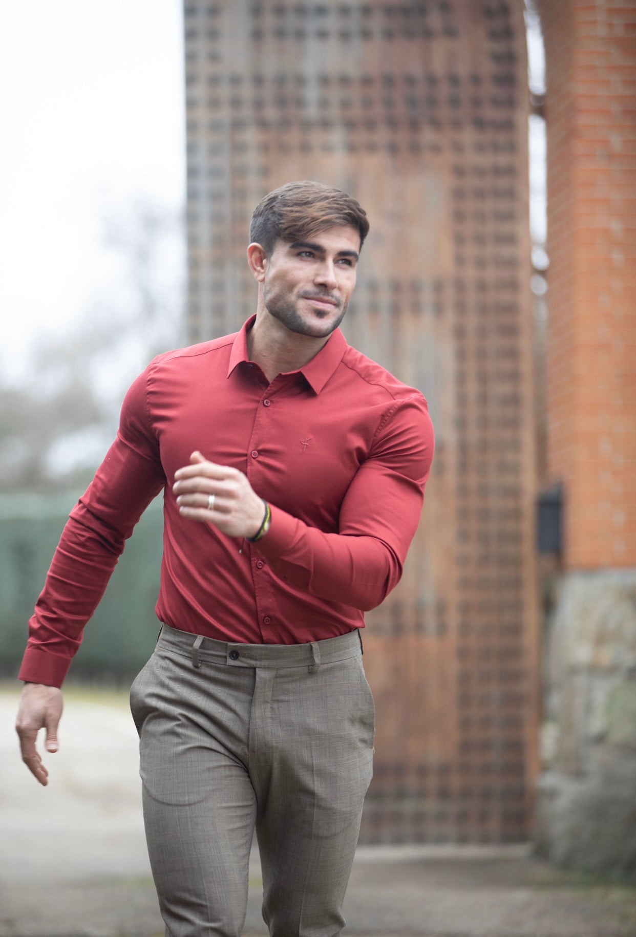Super Slim Luxe Ultra Stretch Classic Mid Burgundy Long Sleeve - FS743