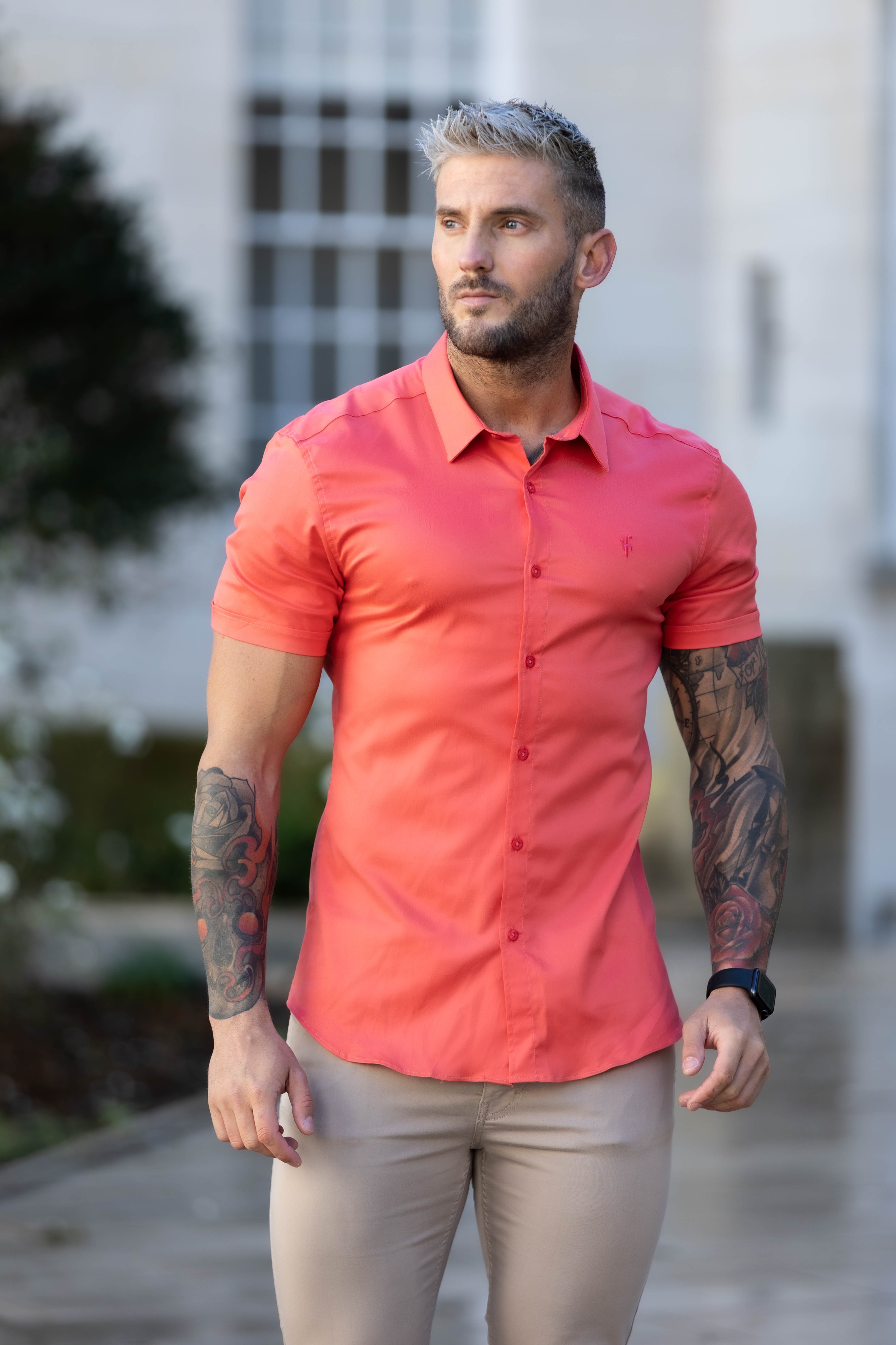 Super Slim Luxe Ultra Stretch Classic Coral Short Sleeve - FS671