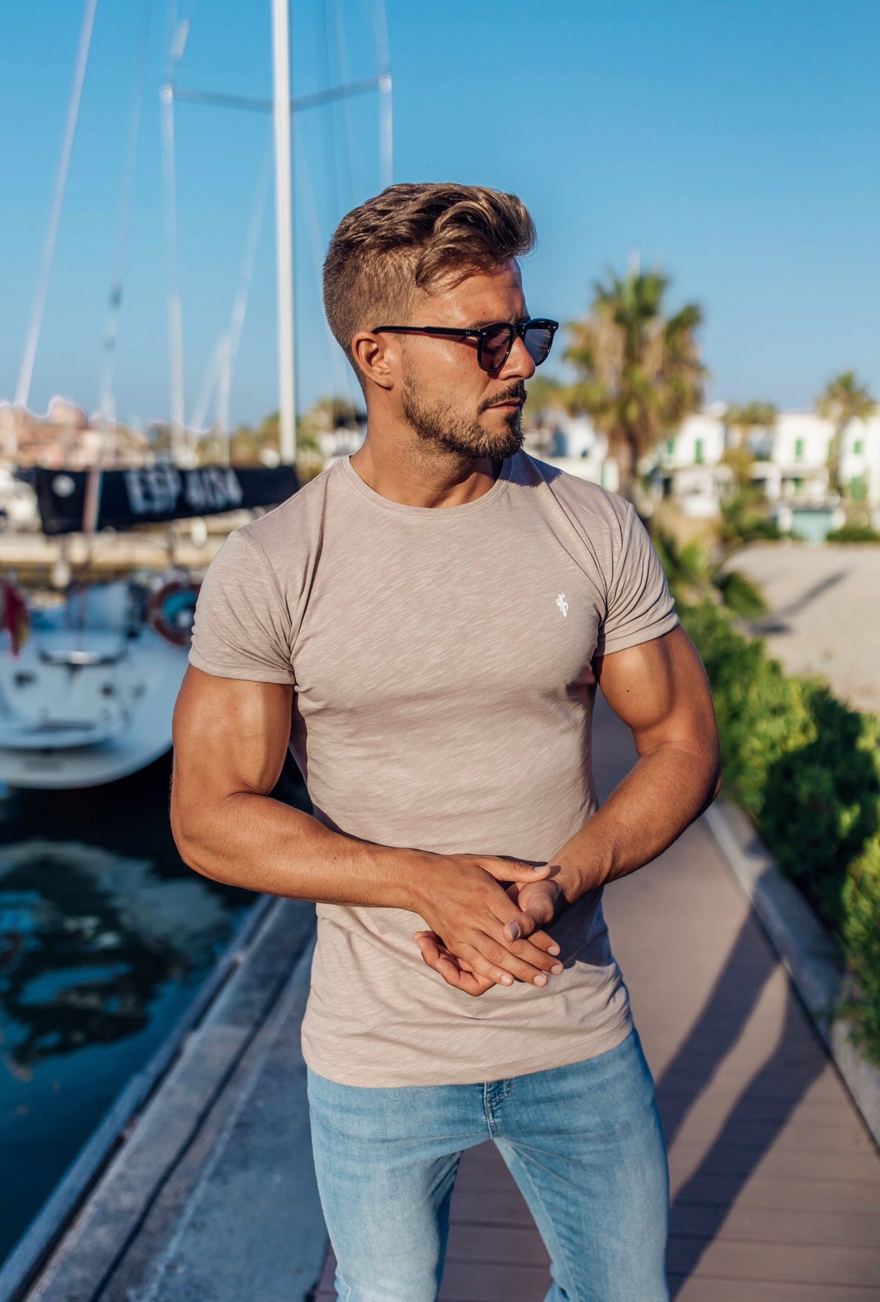 Taupe Slub Crew - FSH261