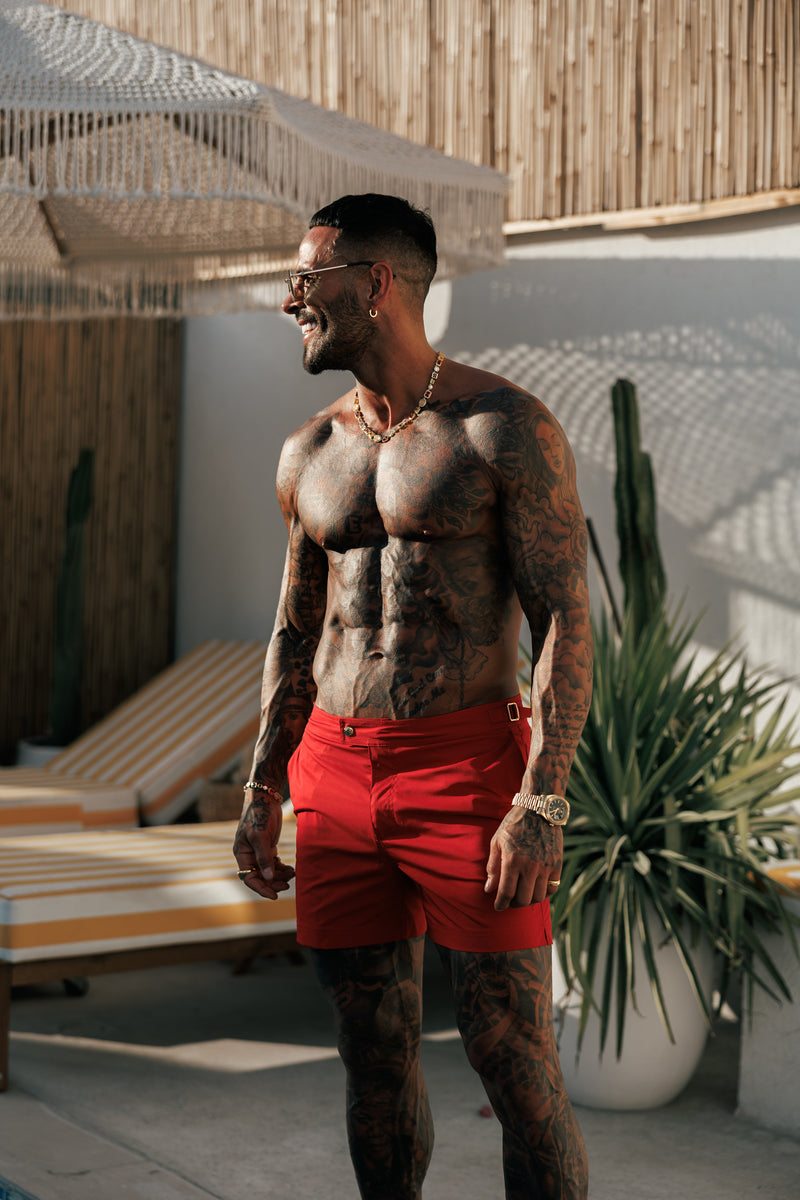 Father Sons Red / Gold Swim Shorts - FSN226