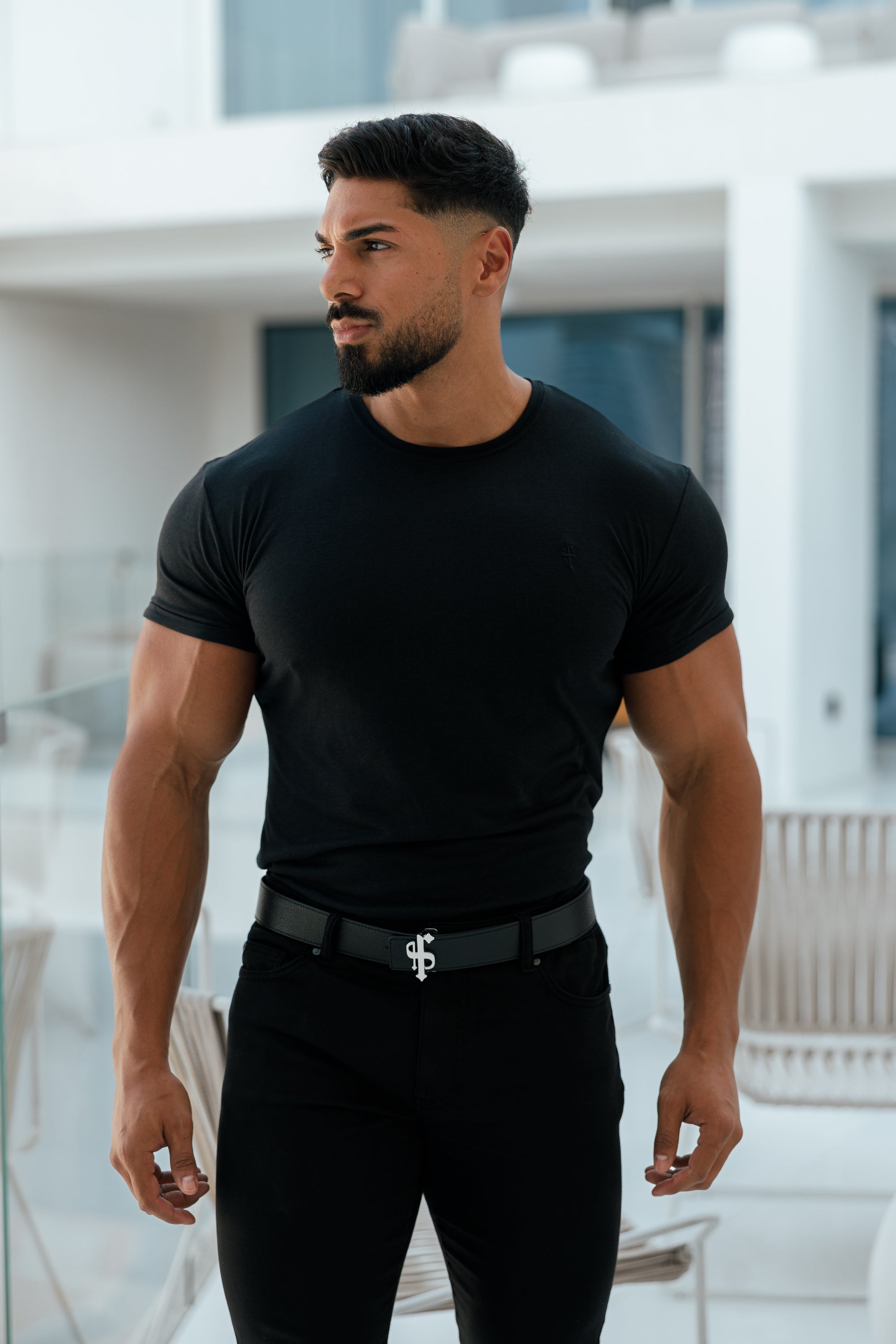 Black Bamboo Crew T Shirt - FSH577