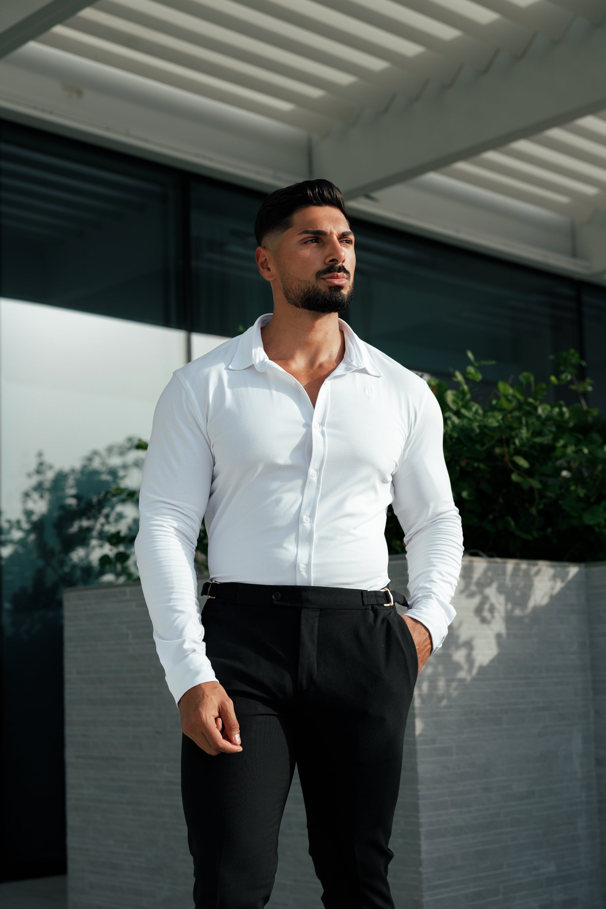 Fitted White Long Sleeve Jersey - FSD001