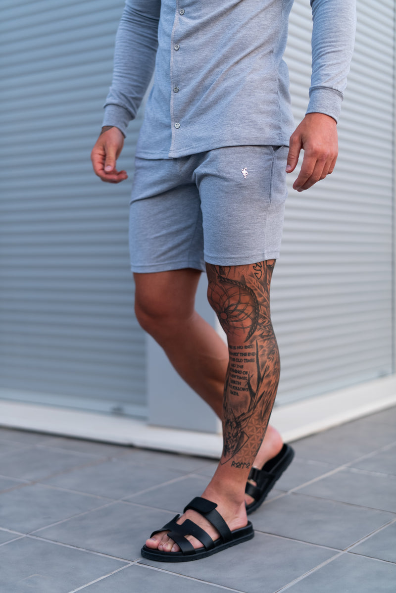 Father Sons Light Grey Pique Shorts - FSH1361