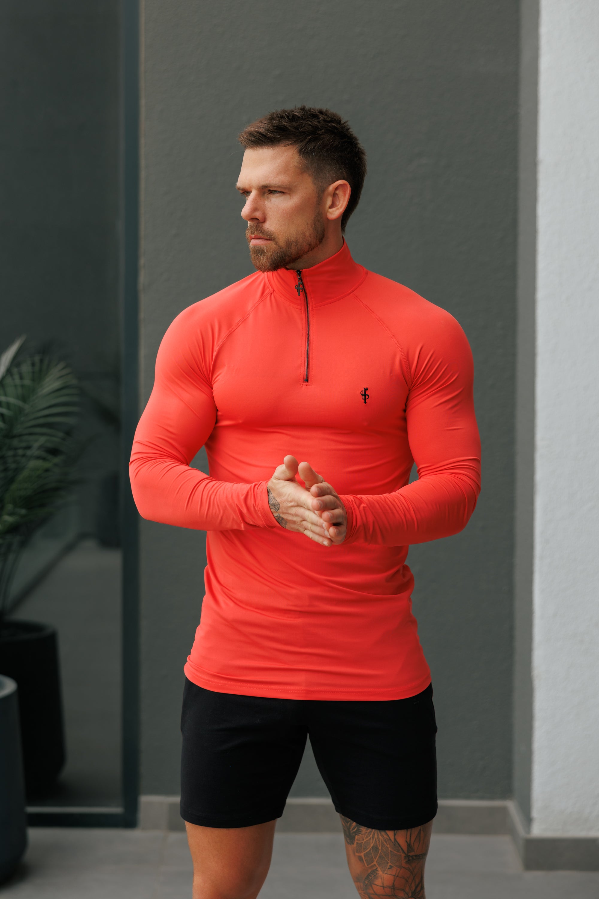 LS Coral Half Zip Gym Top - FSH1284