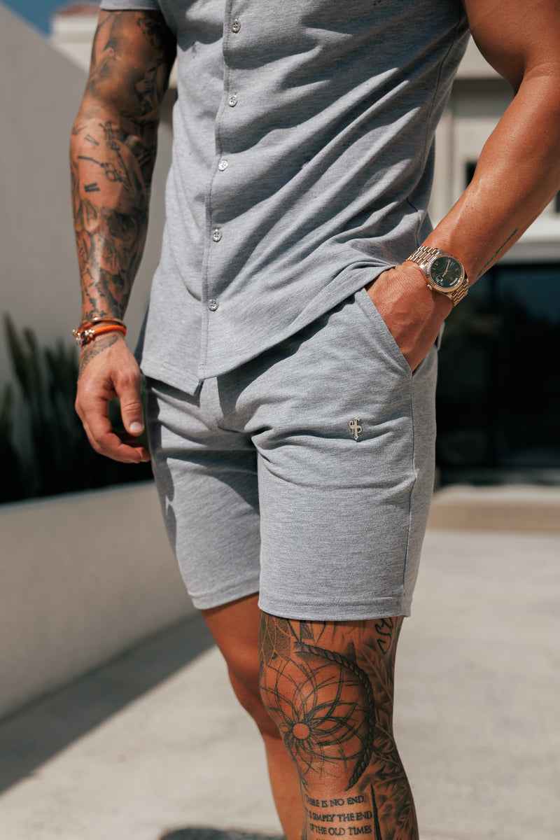 Father Sons Light Grey Pique Shorts - FSH1361