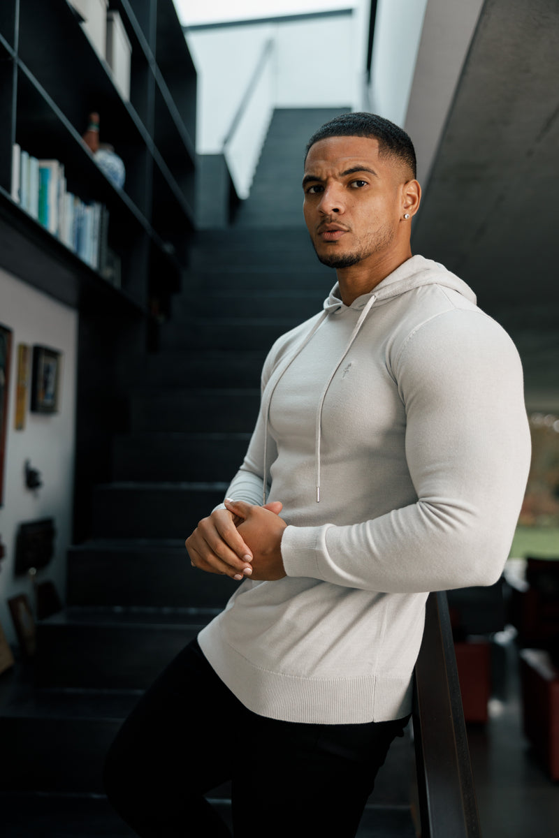 Father Sons Silver Grey Knitted Overhead Hoodie - FSN117