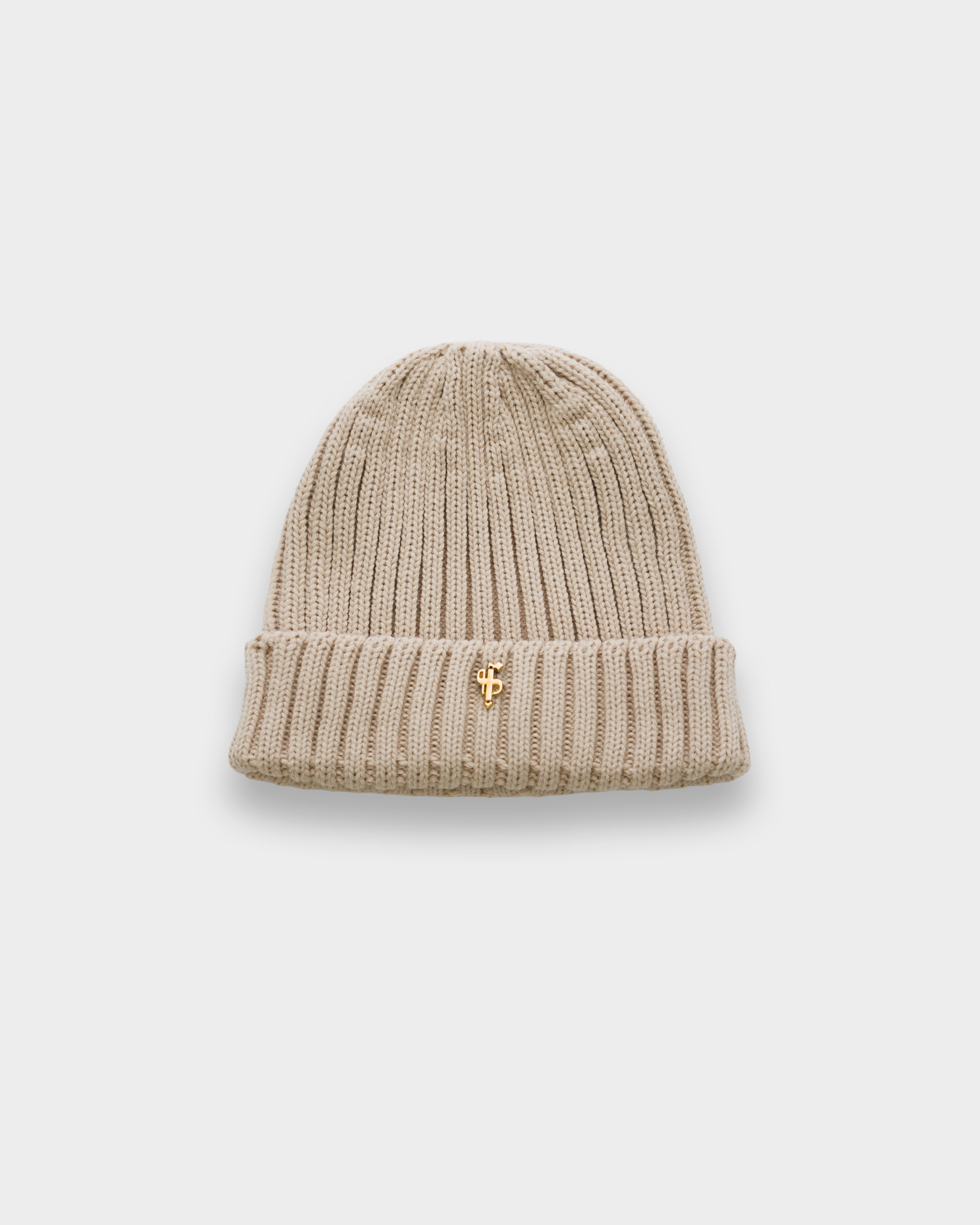 Ribbed Beanie Hat Beige - FSJ118
