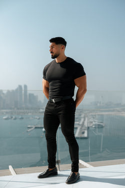 Father Sons Slim Stretch Black Sateen Pants - FSH405