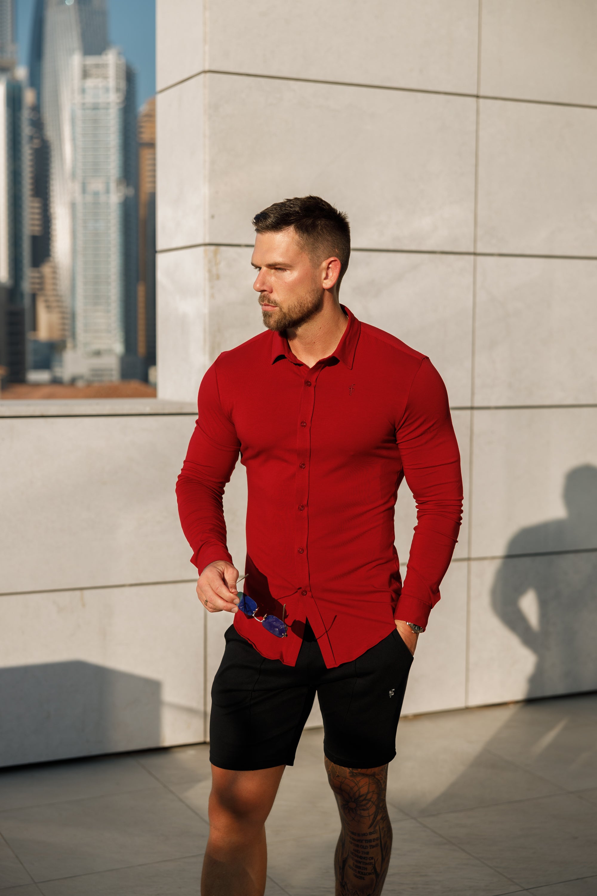 Fitted Ox Blood Long Sleeve Jersey - FSD002