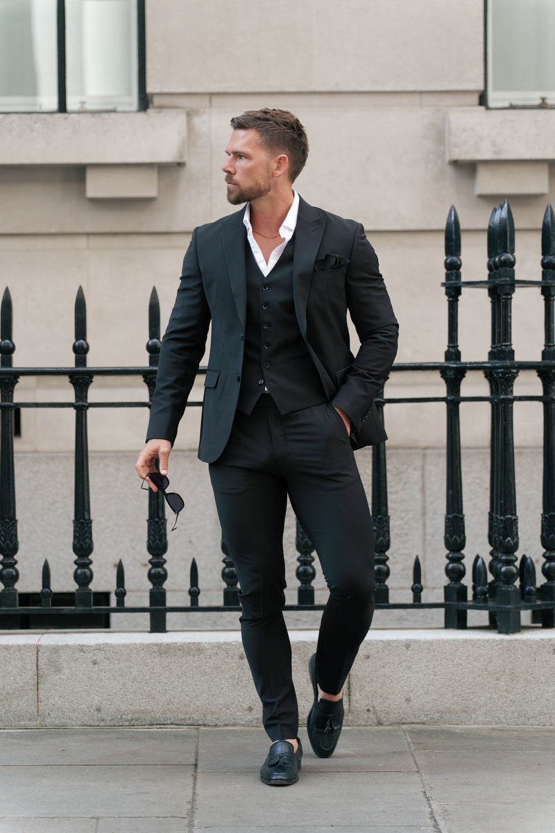 Father Sons Slim Formal Suit Jacket Black - FSJKT011 (PRE ORDER 14TH AUGUST)