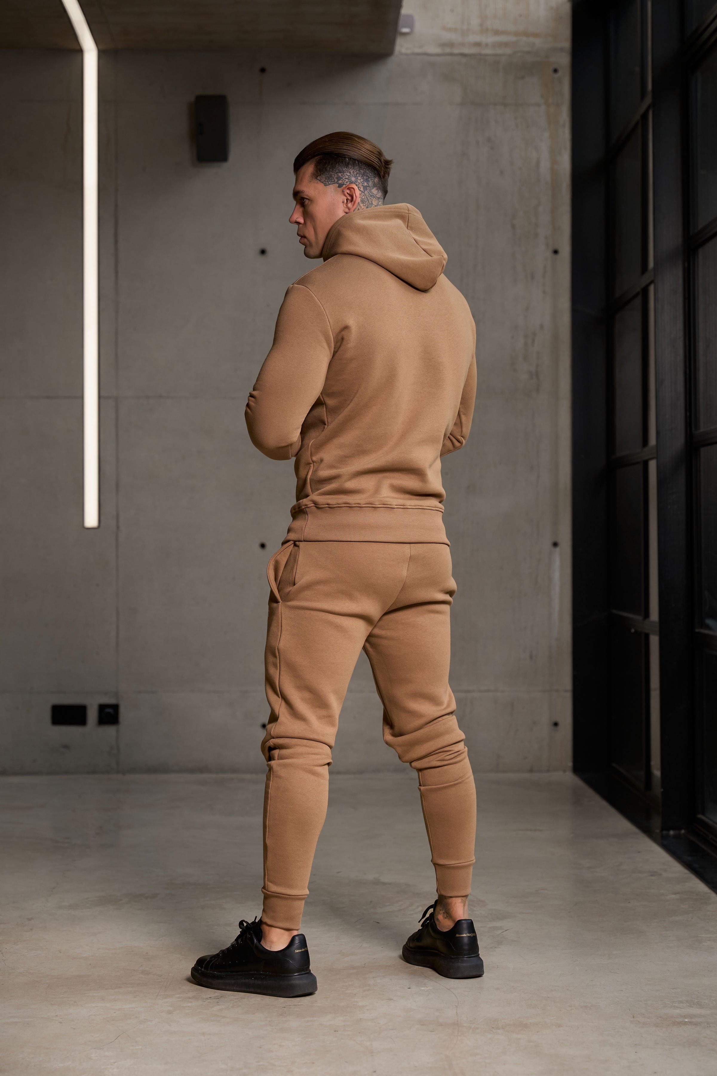 FS Plain Taupe Tracksuit Sweat Pants with FS Branding - FSH1197 