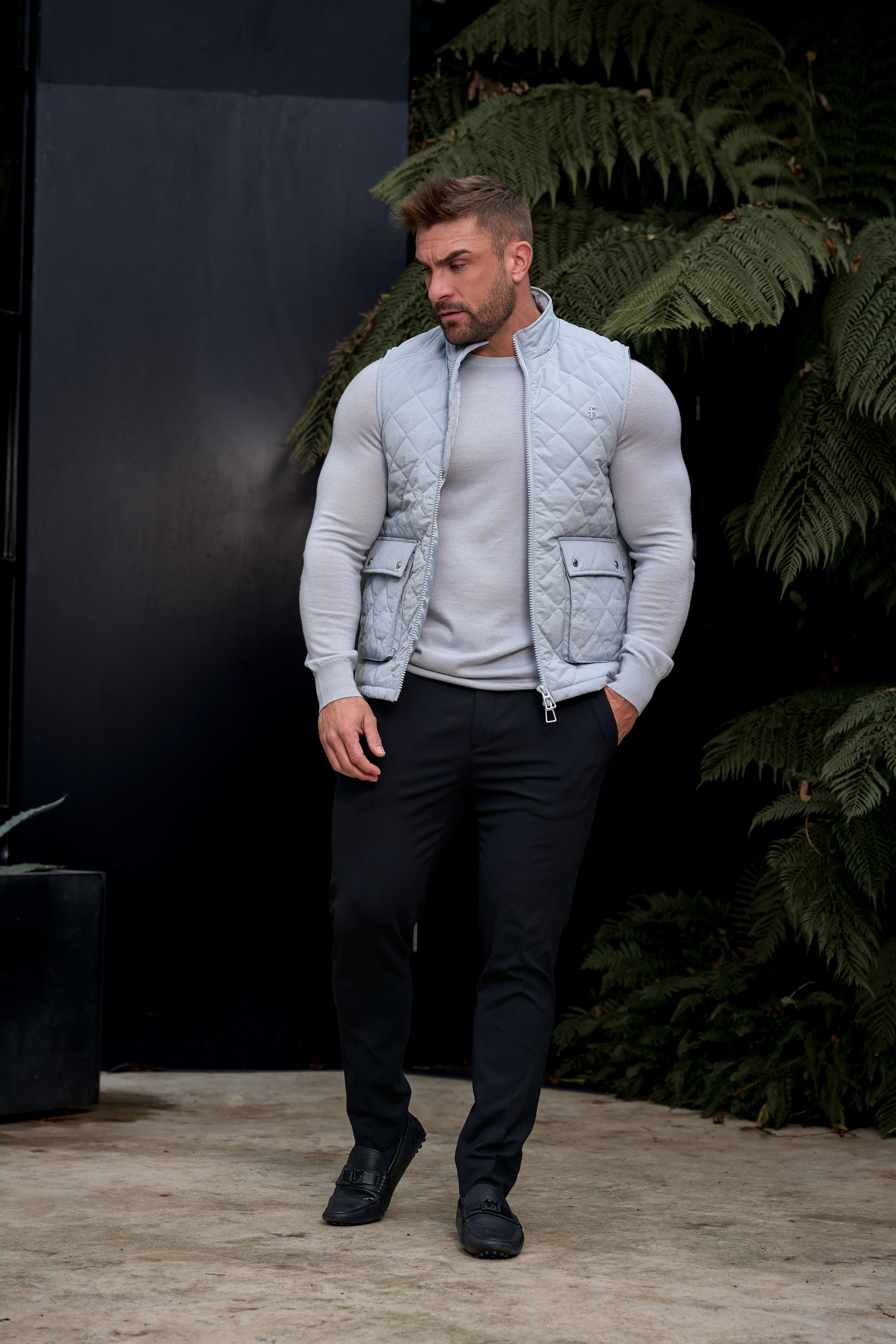FS Grey Padded Gilet With Front Pockets  - FSN211 