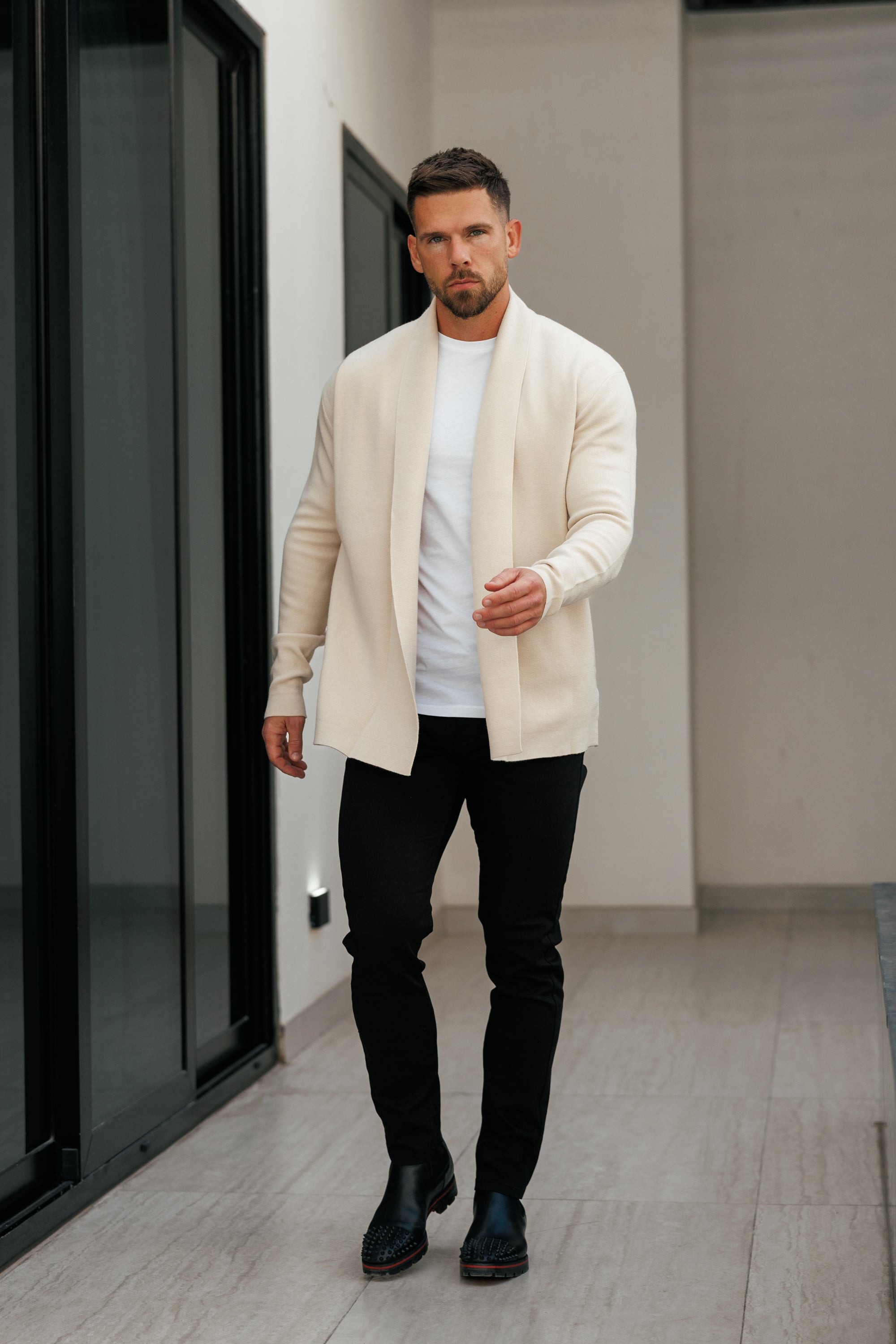 Soft Touch Shawl Cardigan Beige -  FSA003