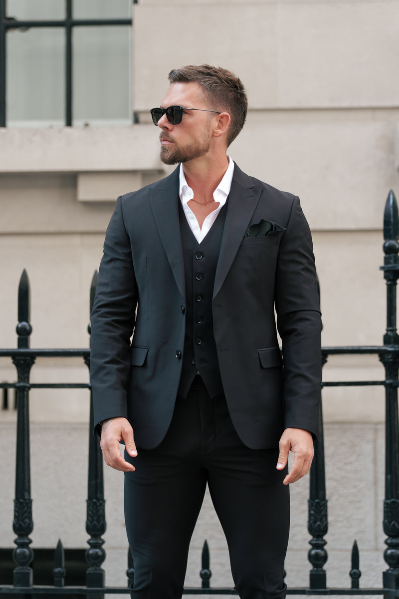 Father Sons Slim Formal Suit Jacket Black - FSJKT011 (PRE ORDER 14TH AUGUST)