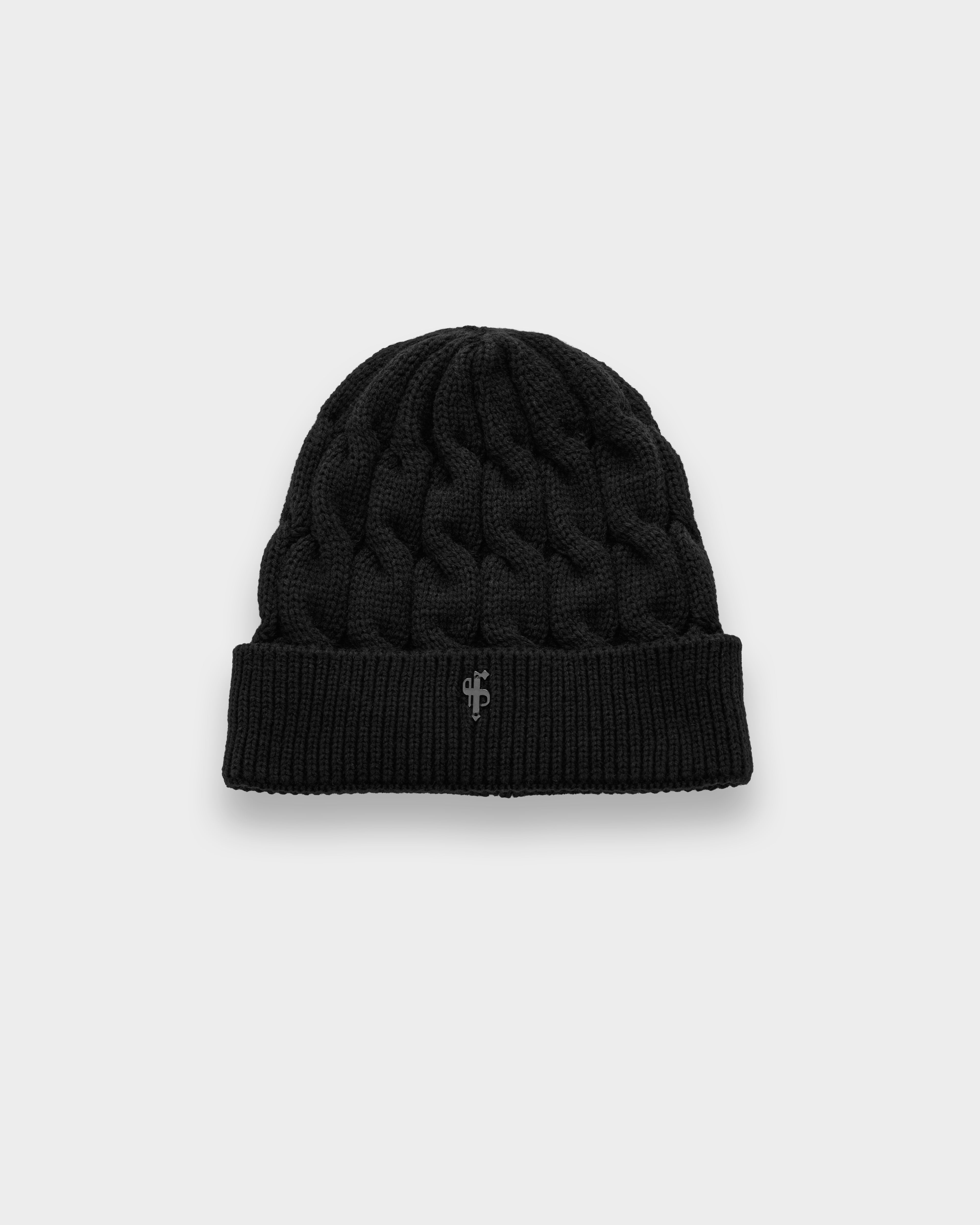 Link Weave Beanie Hat Black - FSJ107