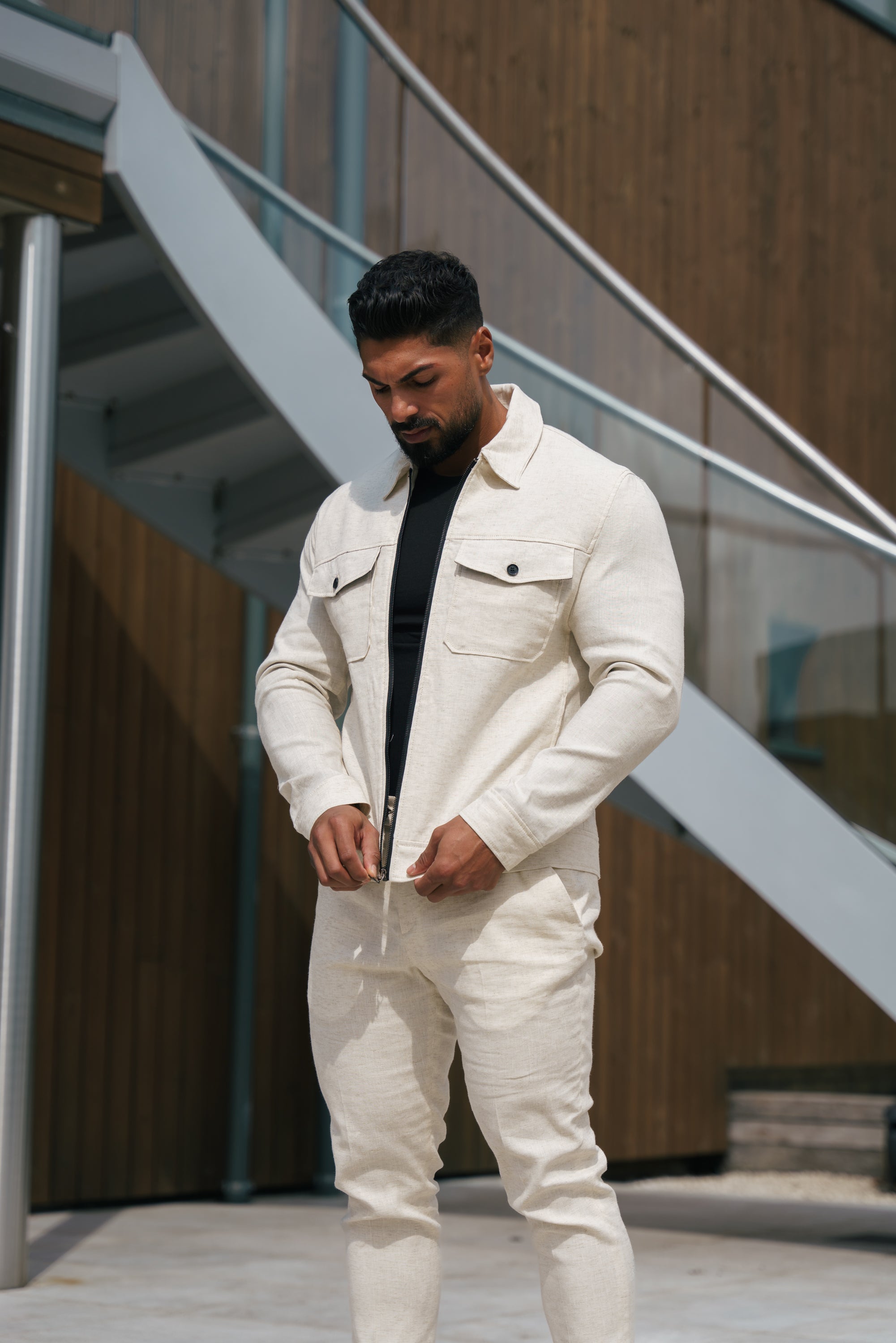 Linen Zipped Jacket - FSCJ001