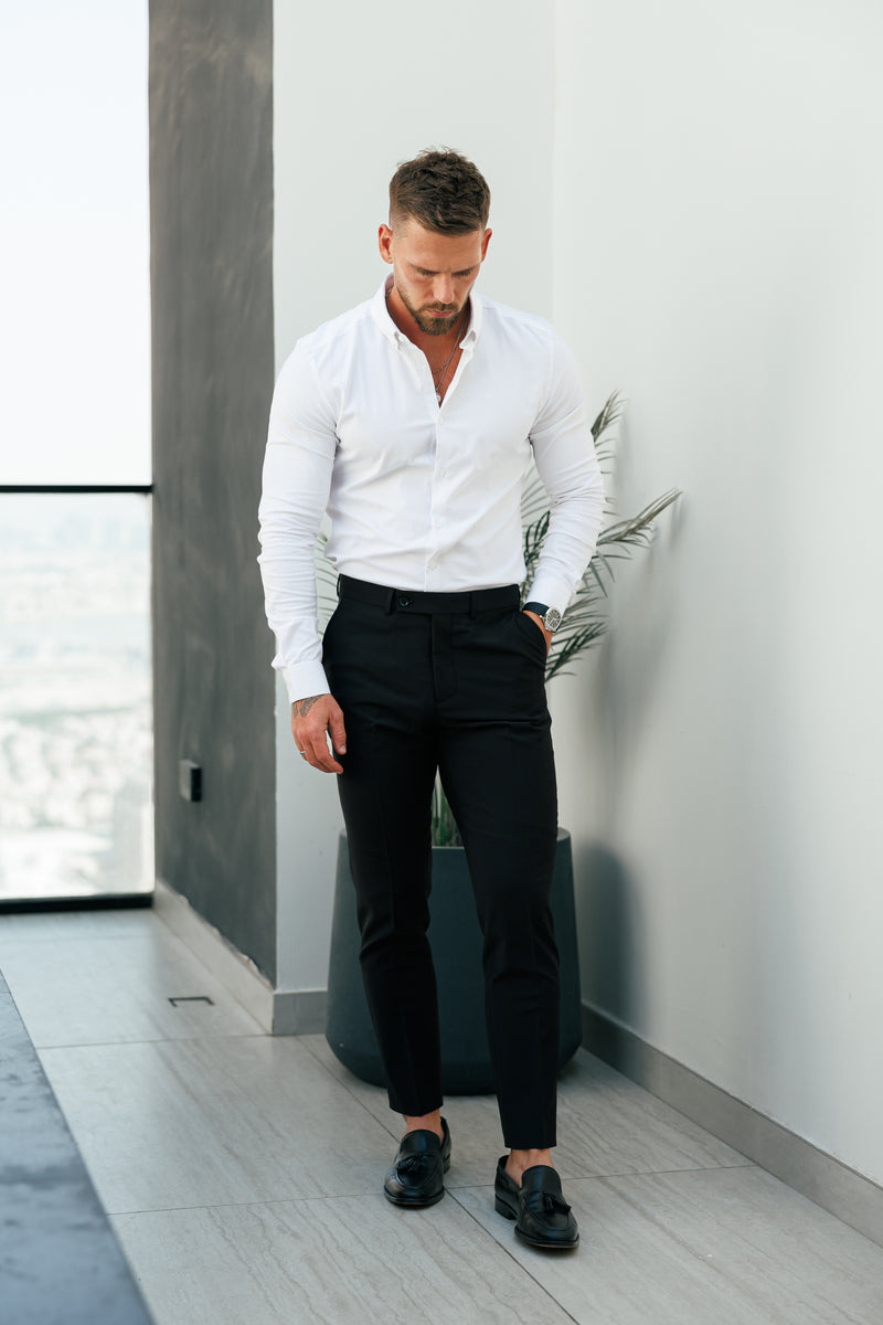 Father Sons Classic Stretch Oxford Long Sleeve White - FS1014