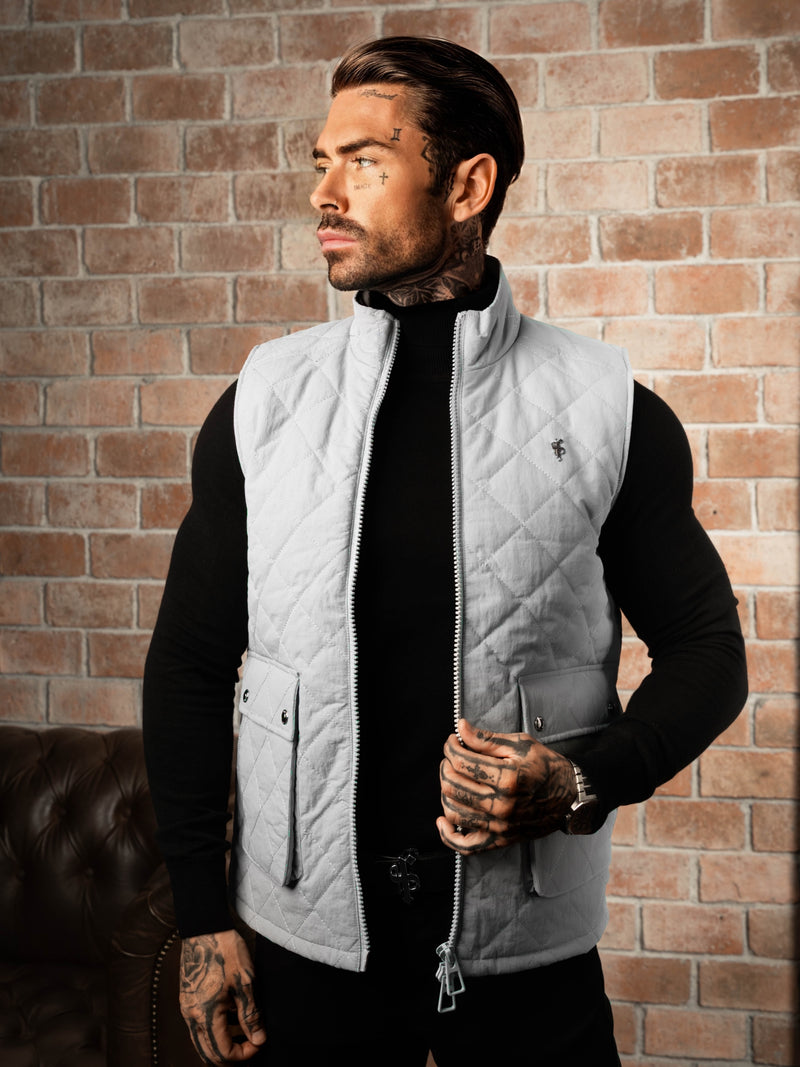 FS Grey Padded Gilet With Front Pockets  - FSN211 (PRE ORDER 14TH DECEMBER) 