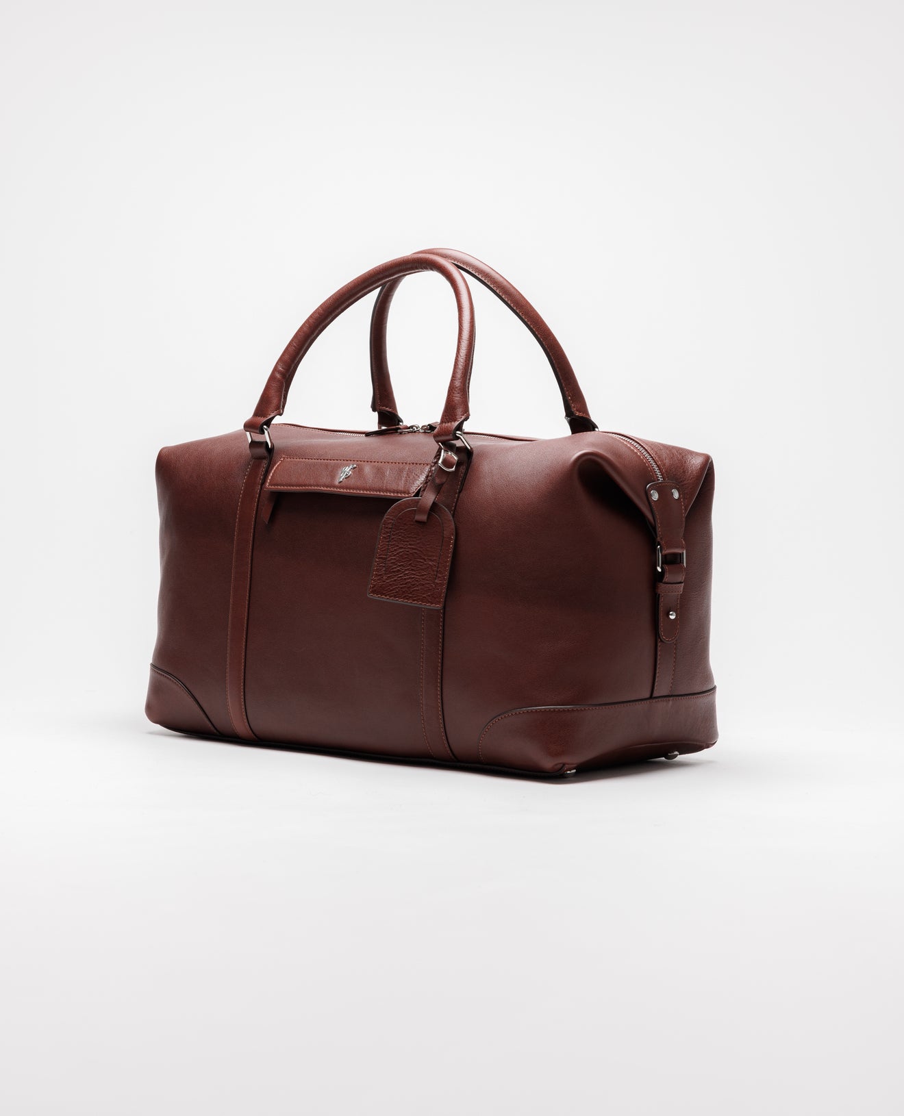 Dark Tan Leather Holdall Bag - FSH202