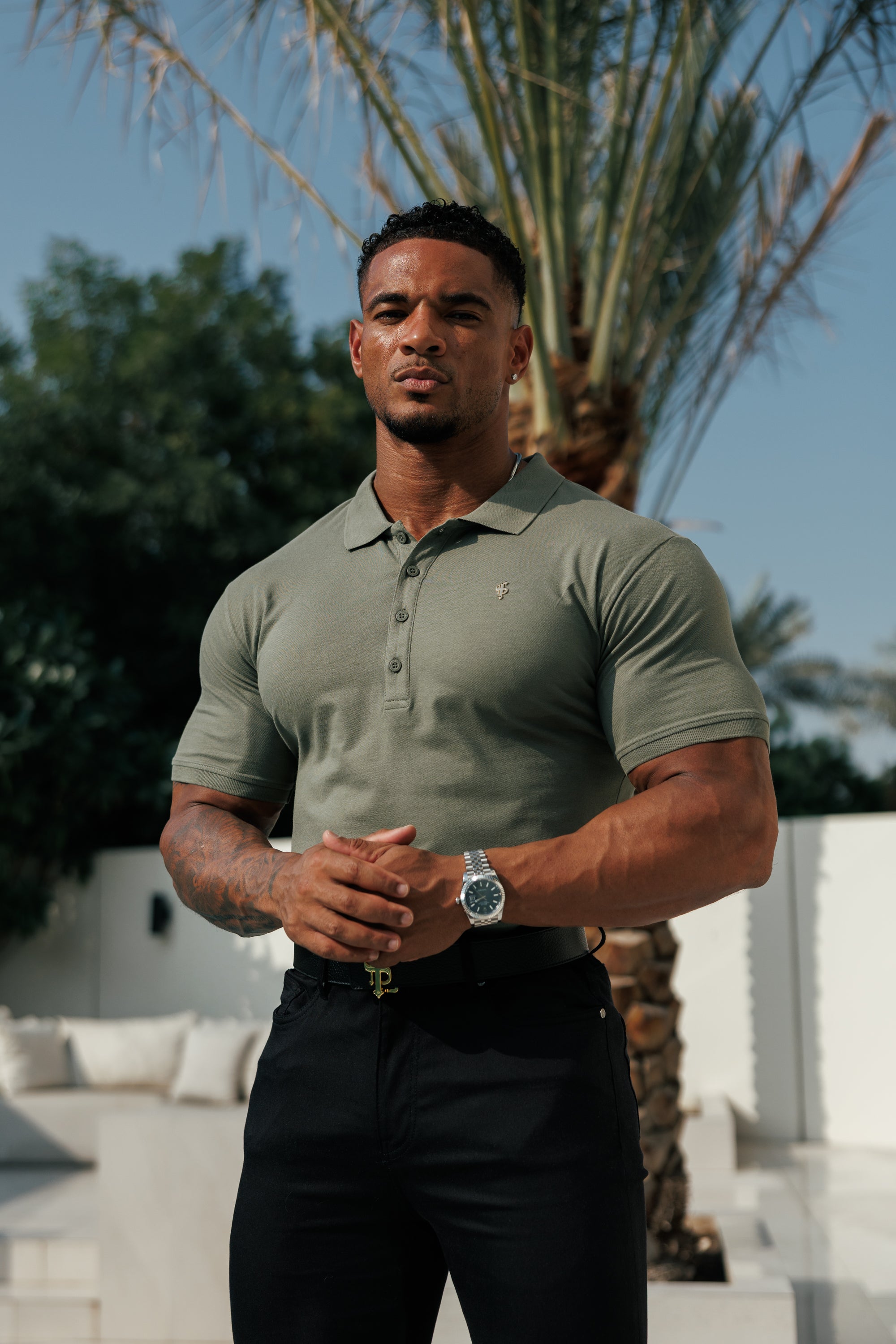 Olive / Gold Polo Shirt - FSH1408