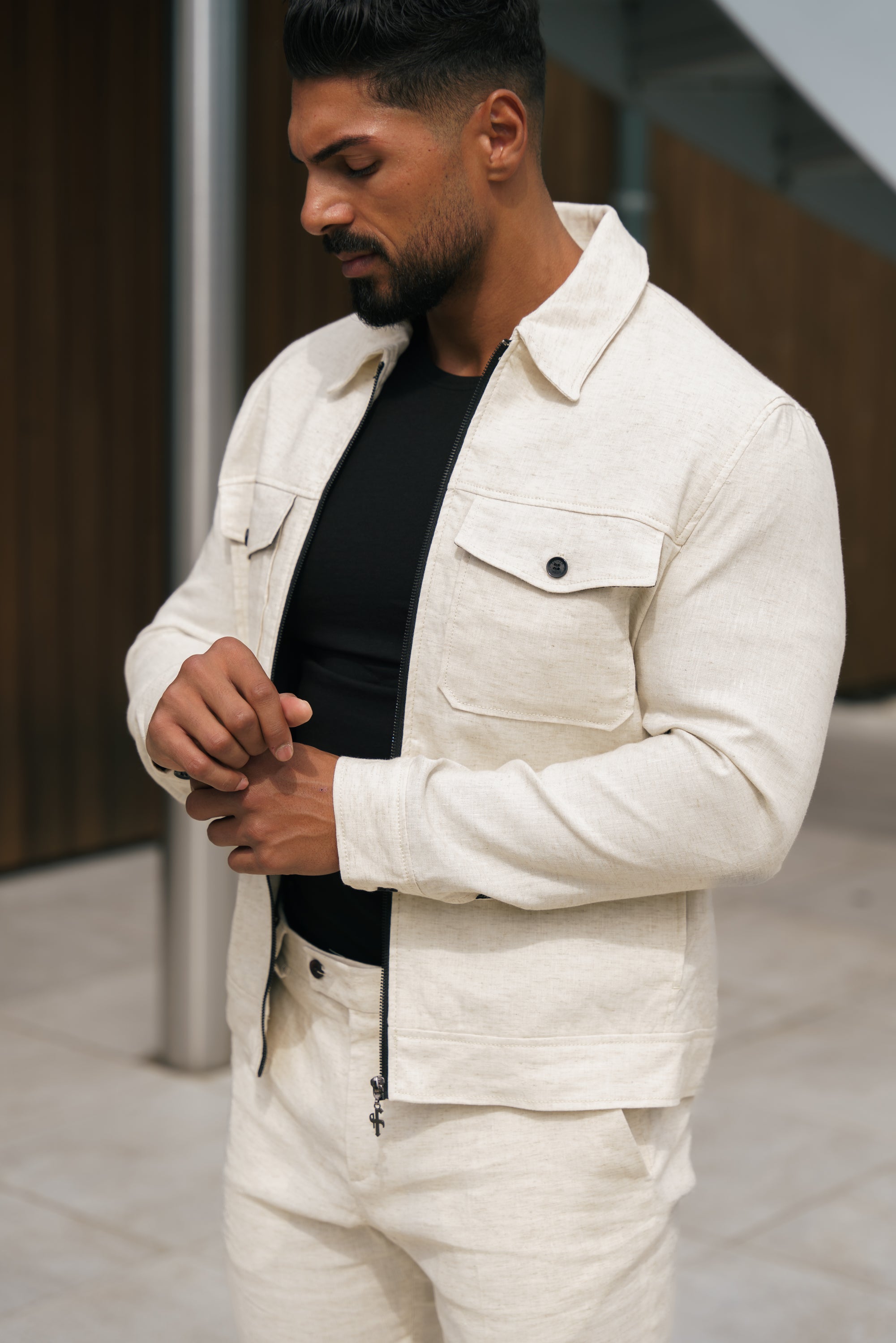 Linen Zipped Jacket - FSCJ001