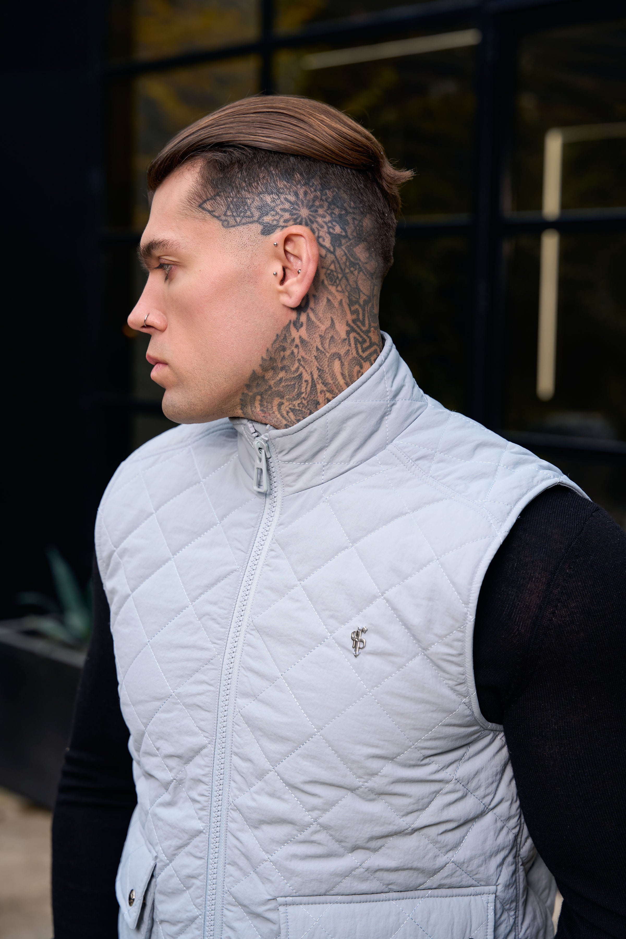 FS Grey Padded Gilet With Front Pockets  - FSN211 
