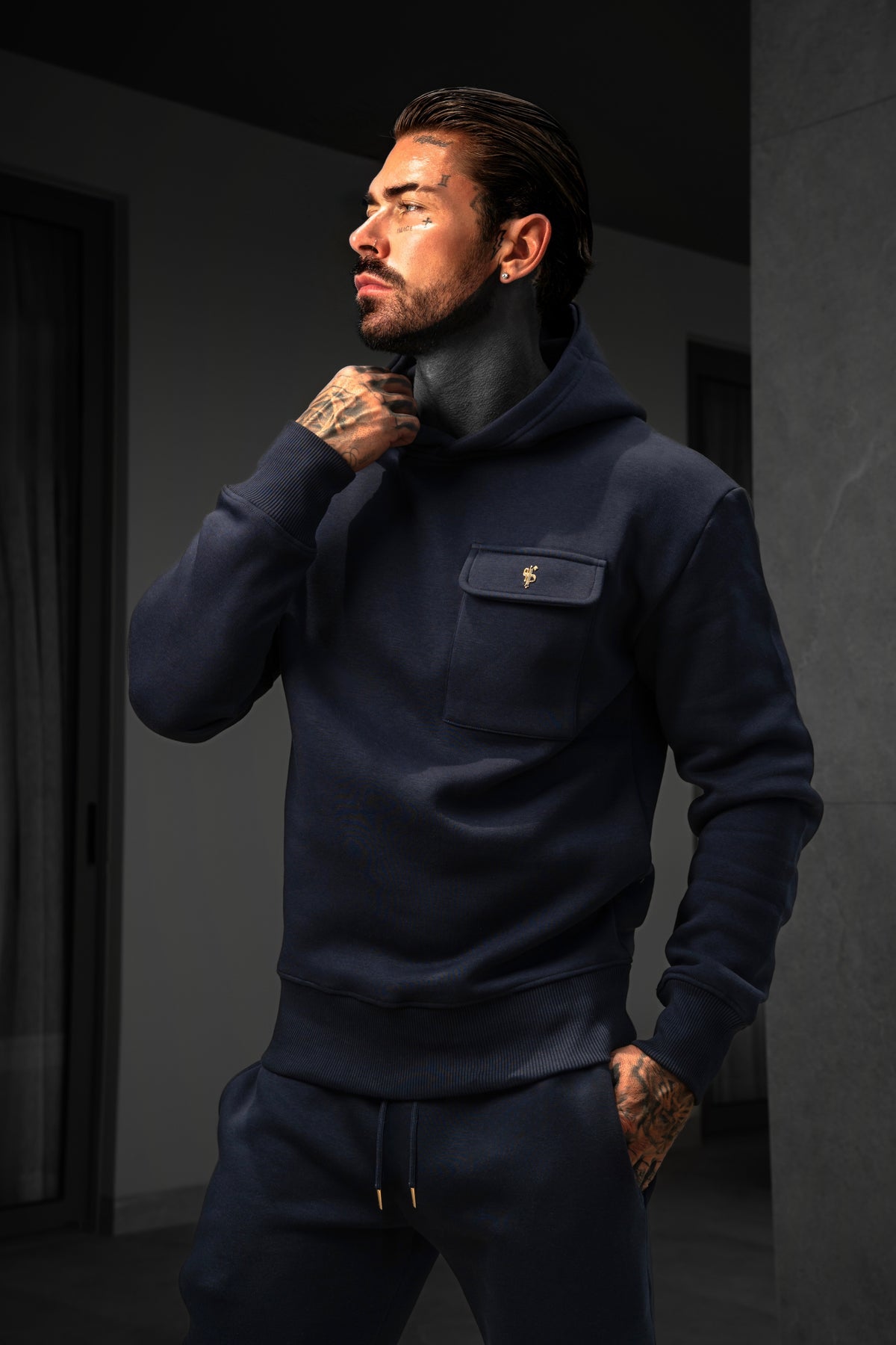 Navy / Gold Cargo Hoodie - FSR038