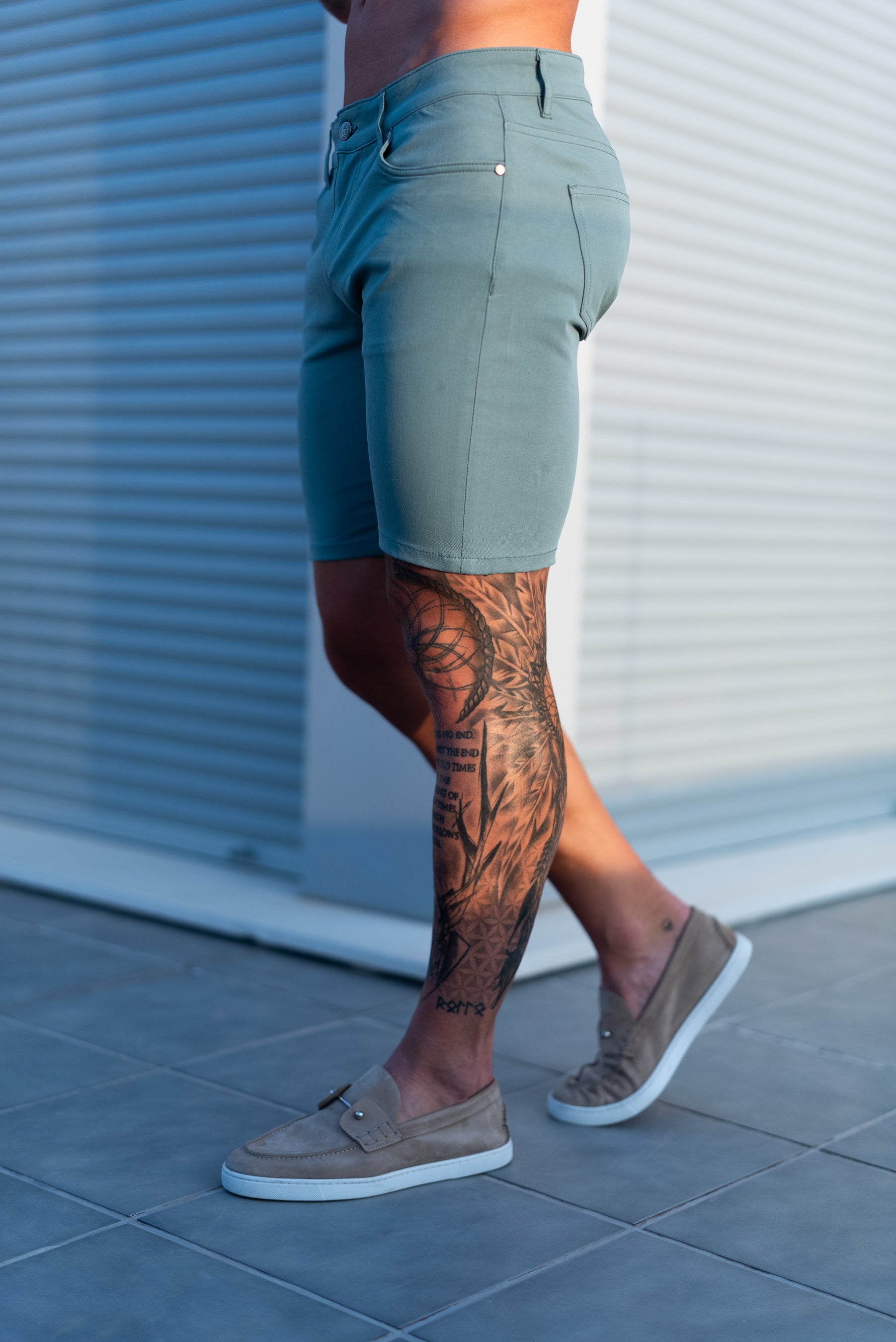 Ultra Stretch Green Denim Shorts - FSJS003