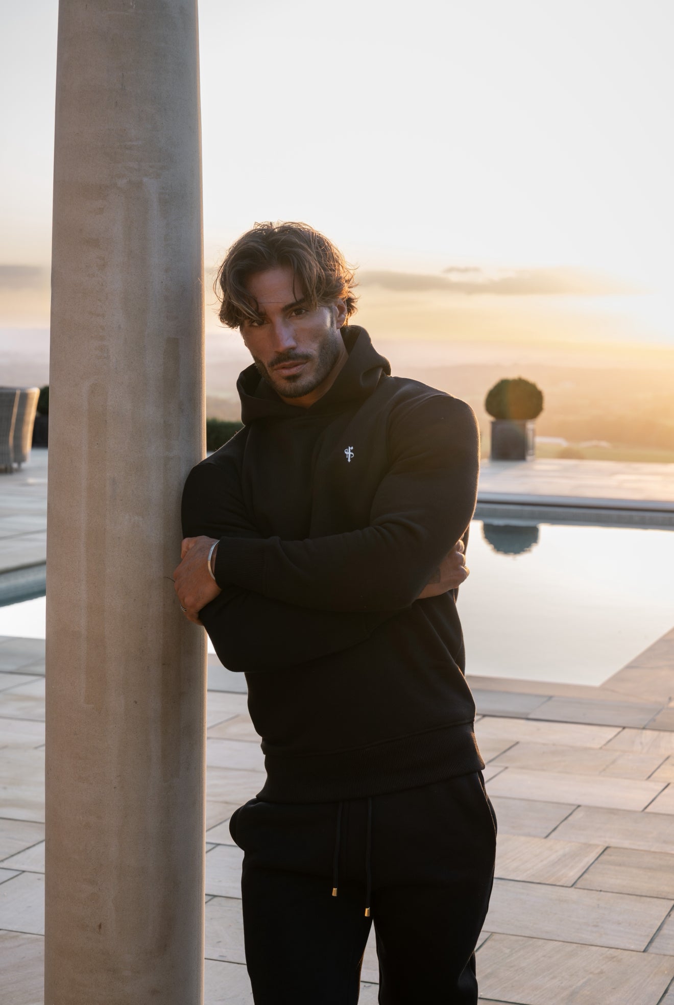 Plain Black Hoodie With FS Branding - FSH1189
