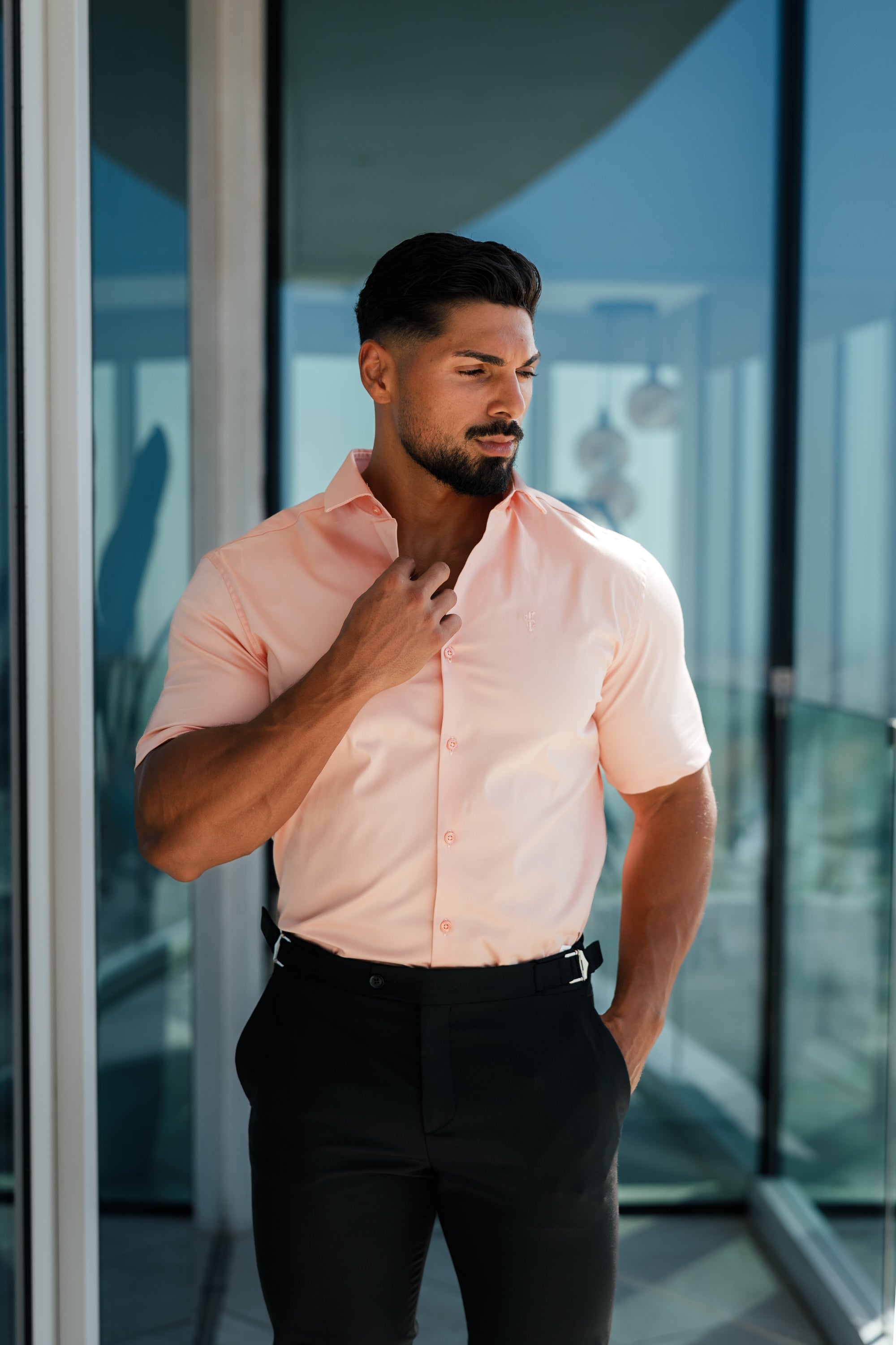 Slim Sateen Peach Short Sleeve - FS964