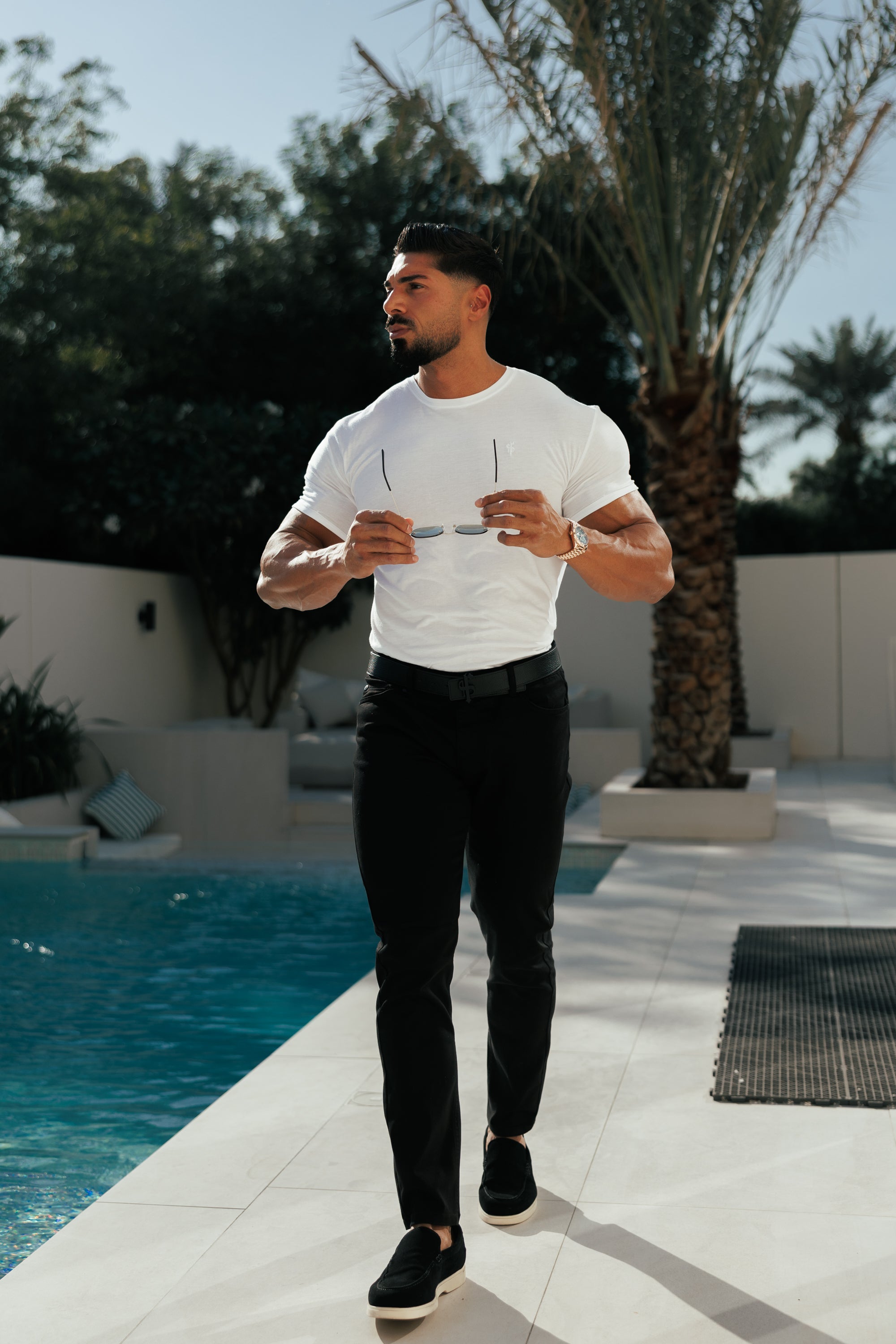 White Bamboo Crew T Shirt - FSH576