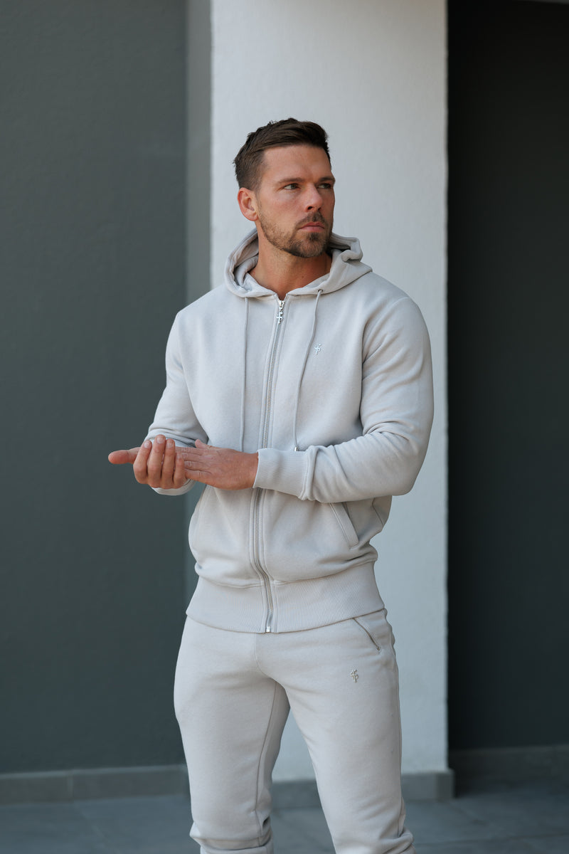 FS Light Grey / Silver Sweat Pants with Zipped Pockets - FSH1256