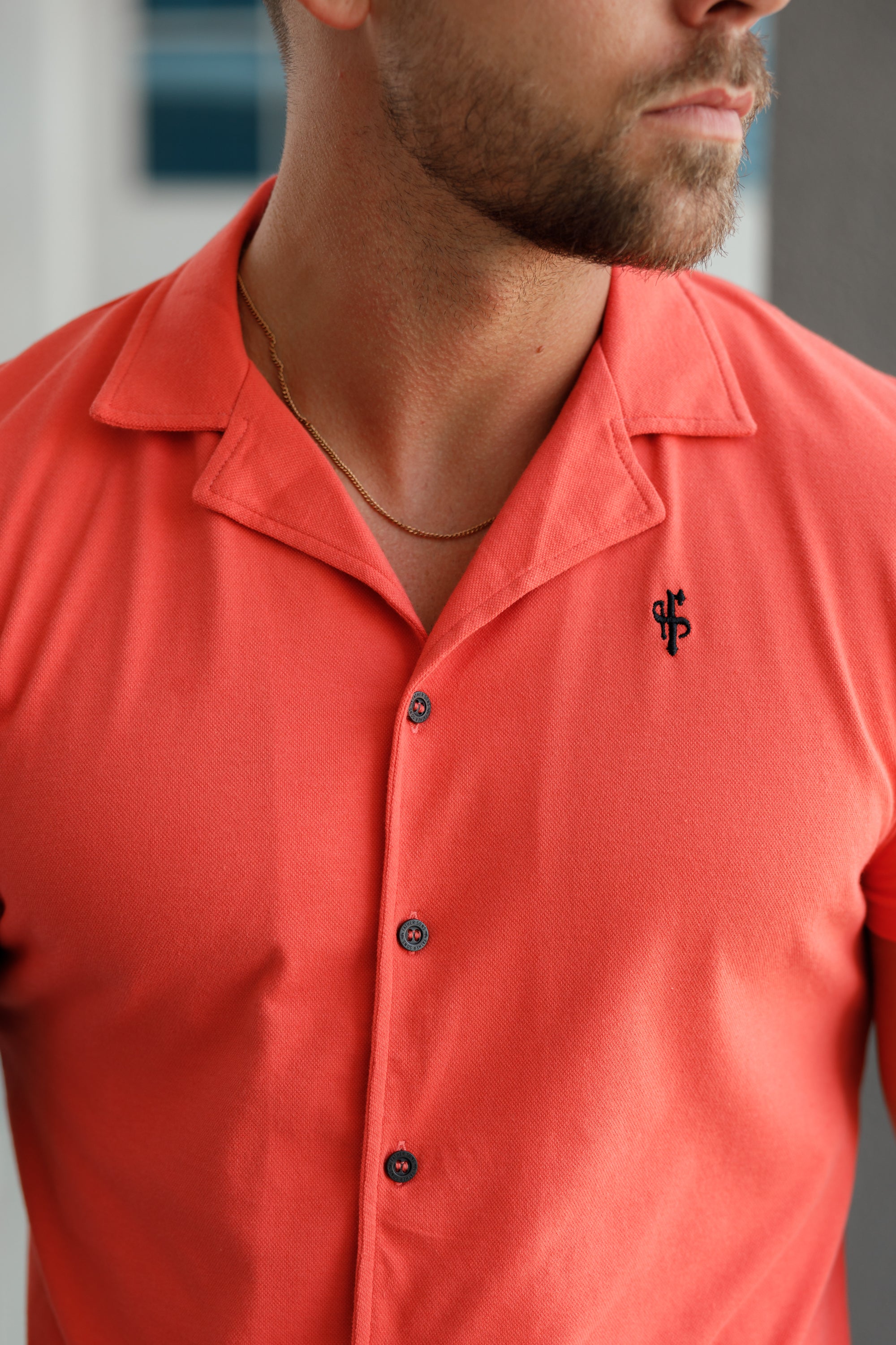 Stretch Coral Pique Revere Shirt Short Sleeve - FSH1080