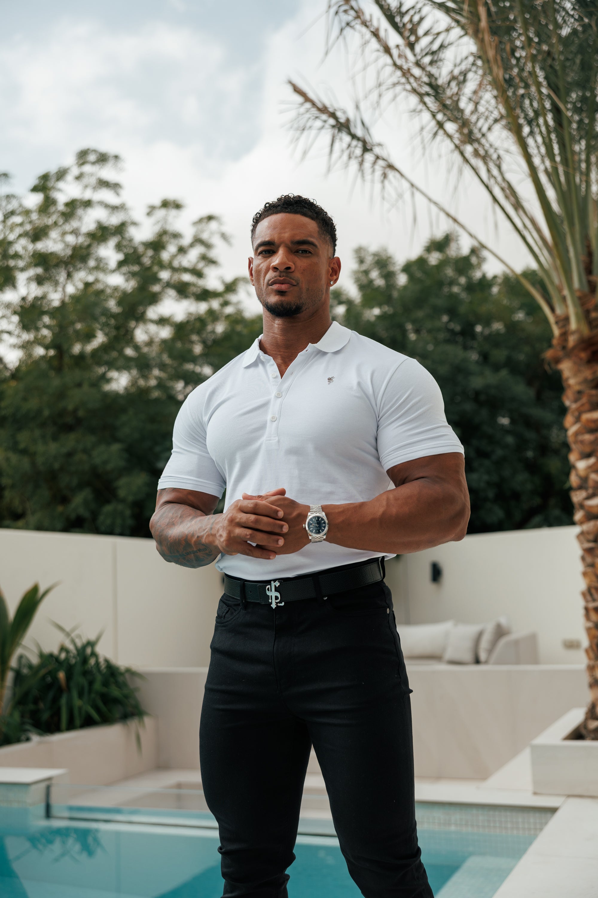 White / Silver Polo Shirt - FSH1404