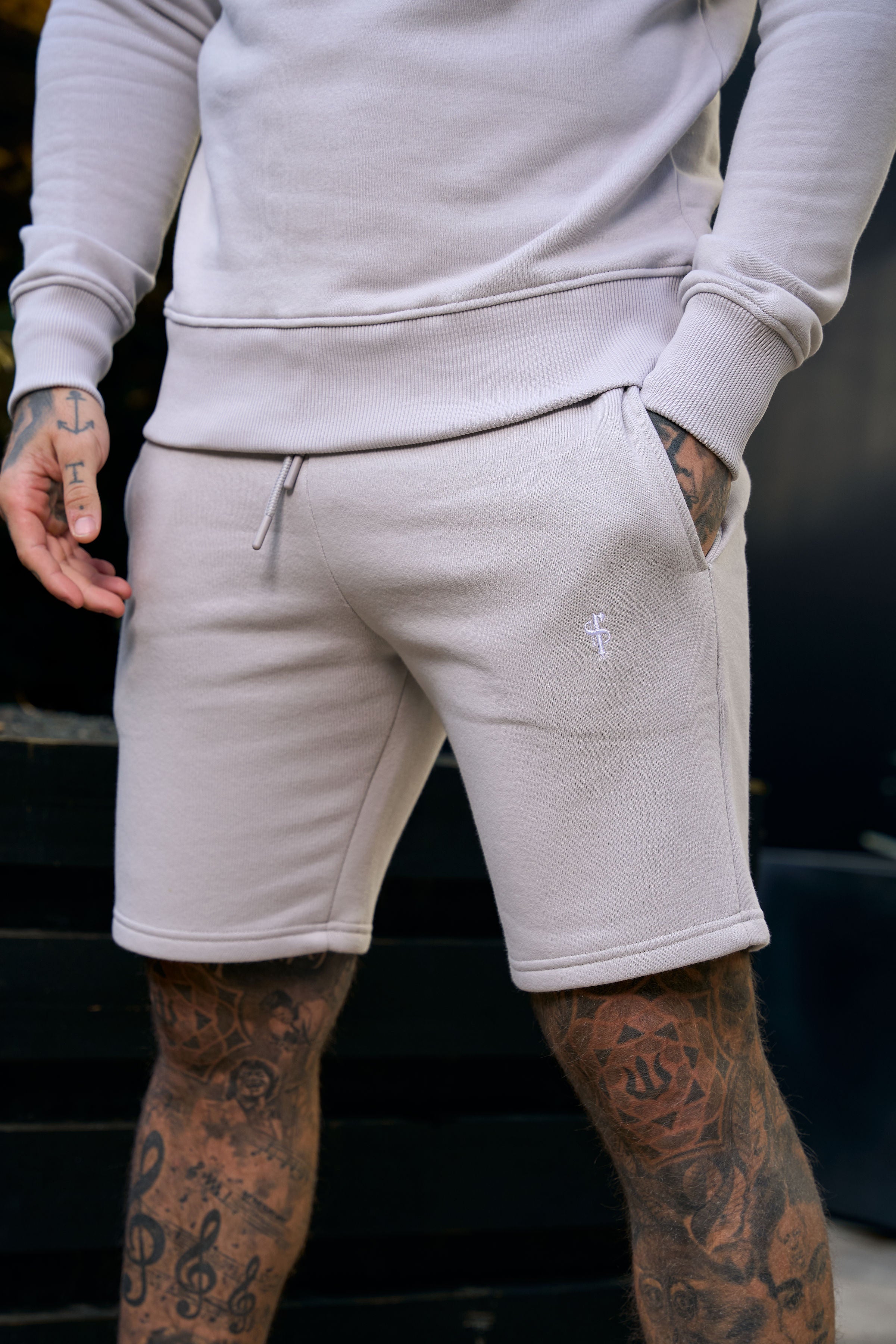 FS Plain Light Grey Shorts with FS Branding - FSH1202 
