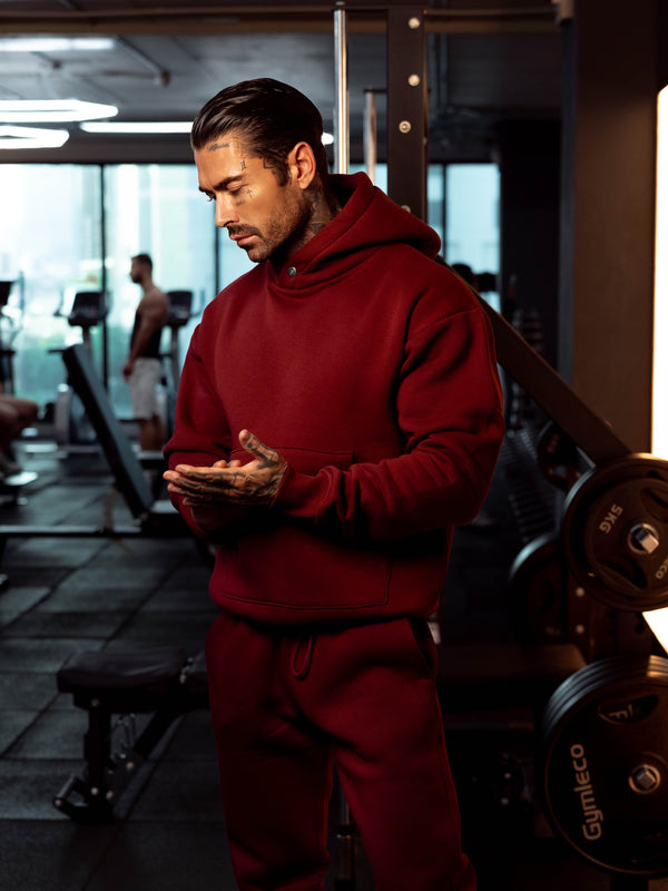 Father Sons Burgundy Oversized Sweat Pants - FSR010