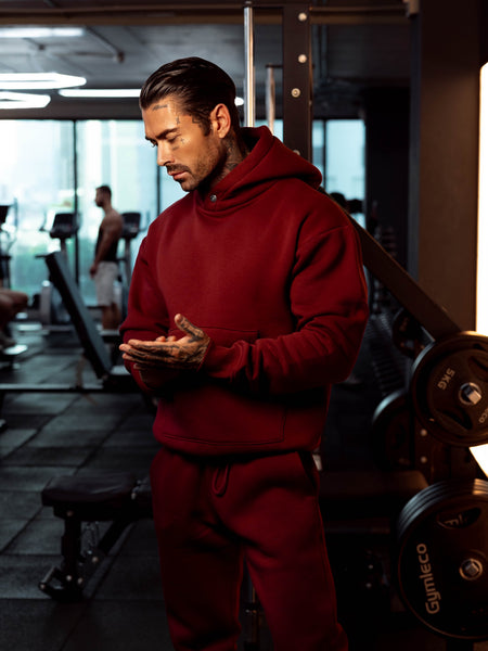 FS Burgundy Oversized Hoodie With Functional FS Stud - FSR008 – Father Sons