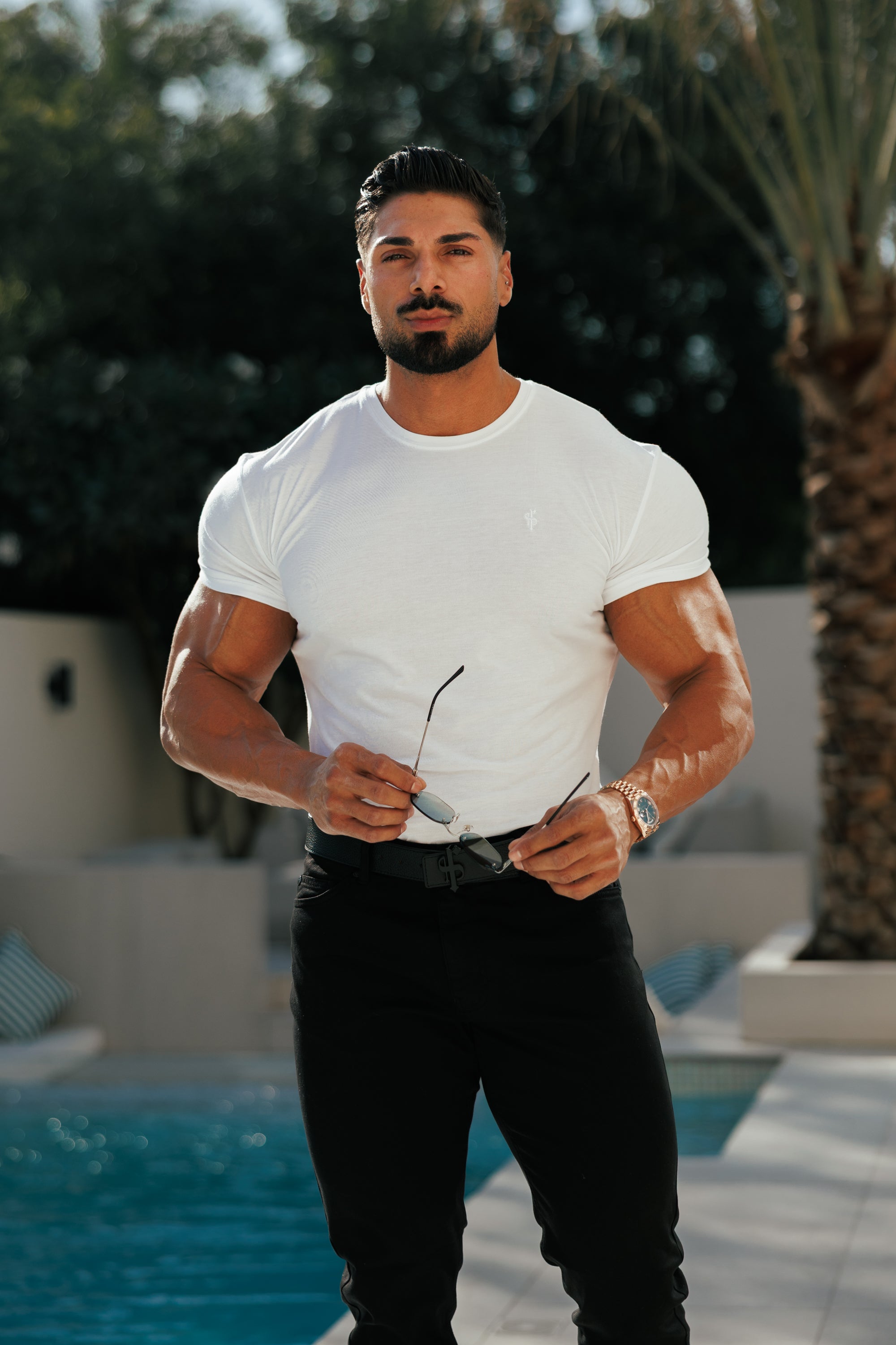 White Bamboo Crew T Shirt - FSH576