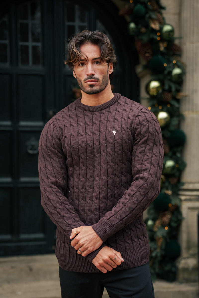 Father Sons Link Weave Knit Brown Crew Neck Jumper - FSJ141 (PRE ORDER 13TH DECEMBER)