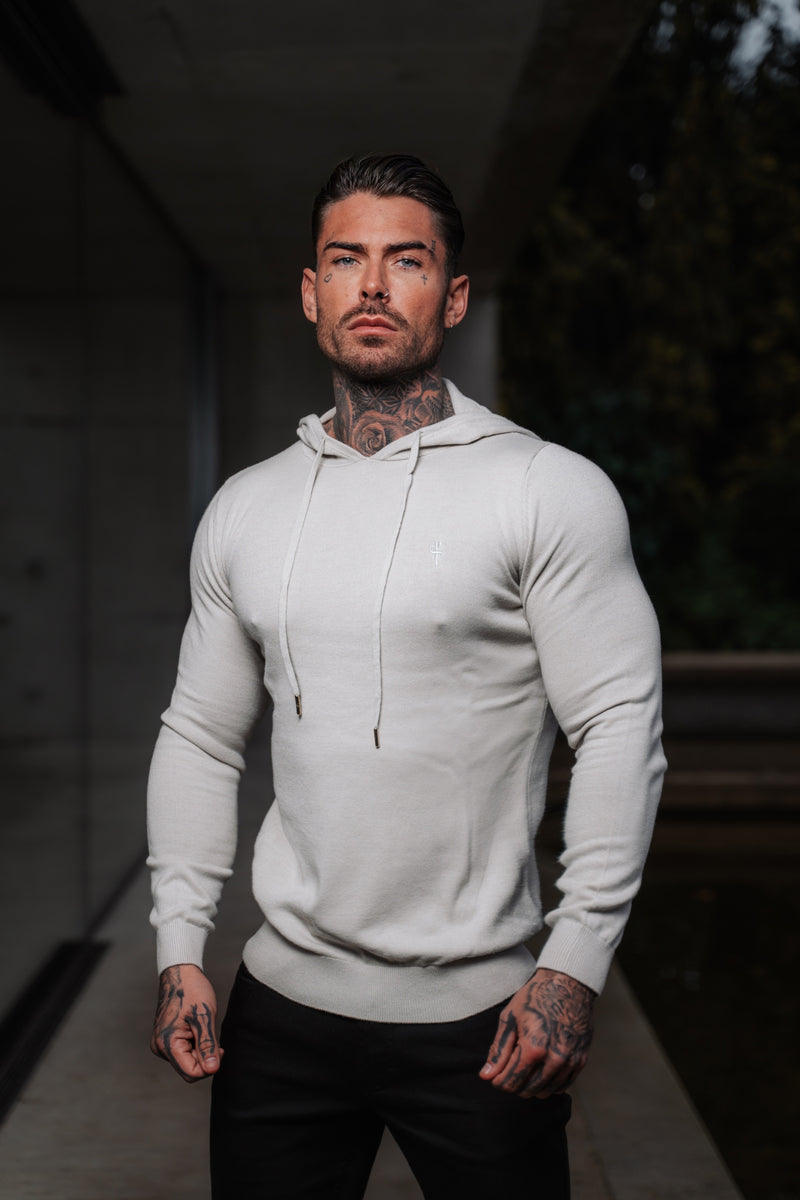 Father Sons Beige Knitted Overhead Hoodie - FSN112