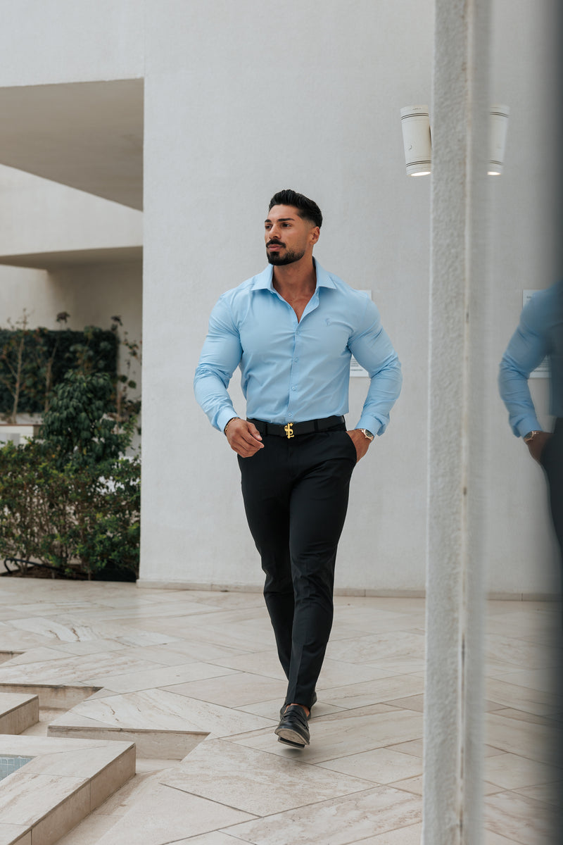 Father Sons Muscle Fit Advanced Stretch Powder Blue with Cutaway Collar  - FS1167